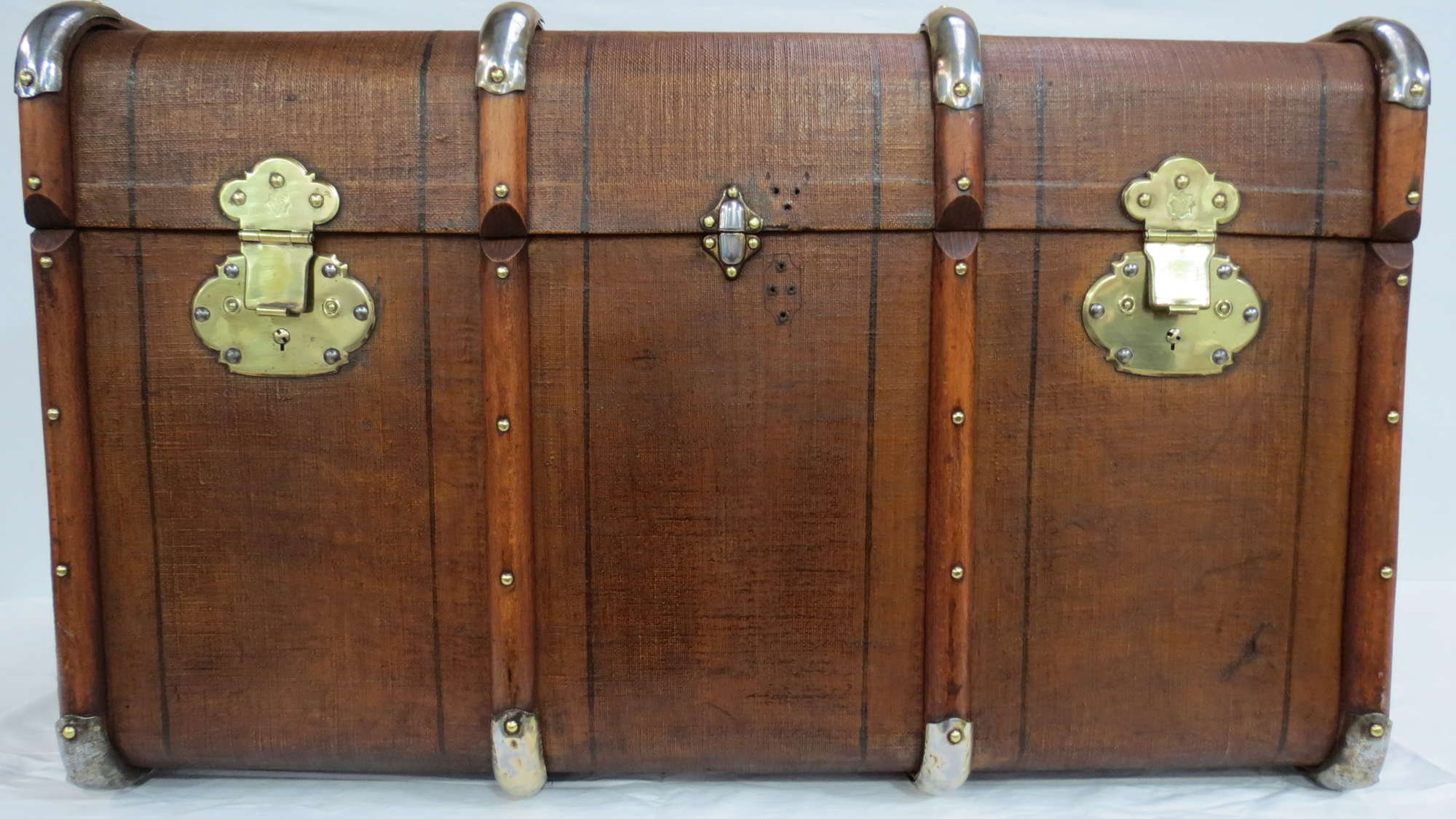 An Edwardian Beechwood banded large cabin Trunk-Sold