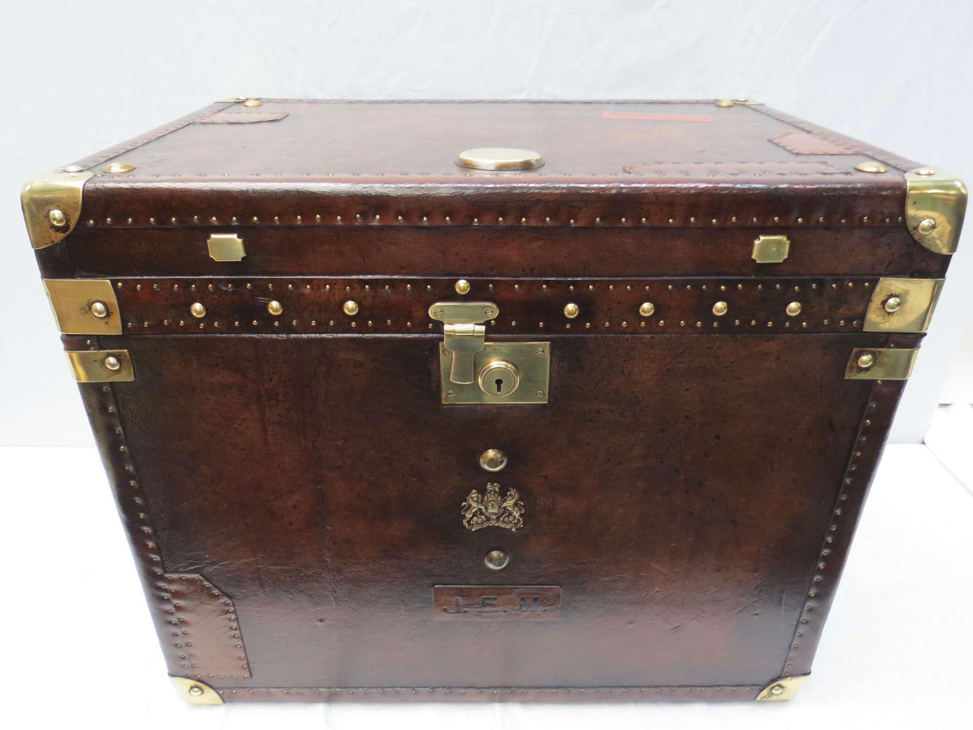 A good Army and Navy leather covered Travel Trunk-Sold