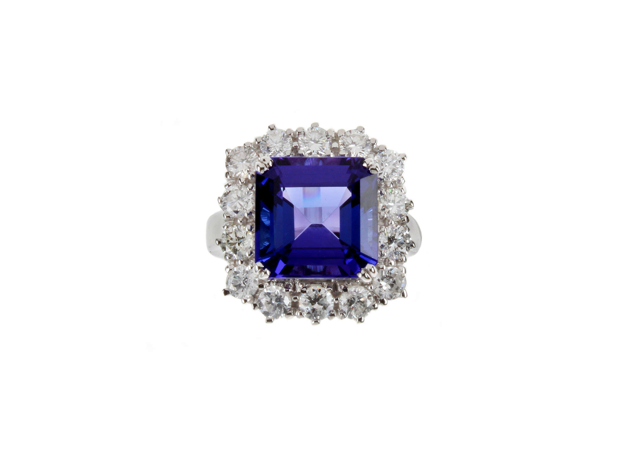 Tanzanite and Diamond Cluster Ring-Auction Lot