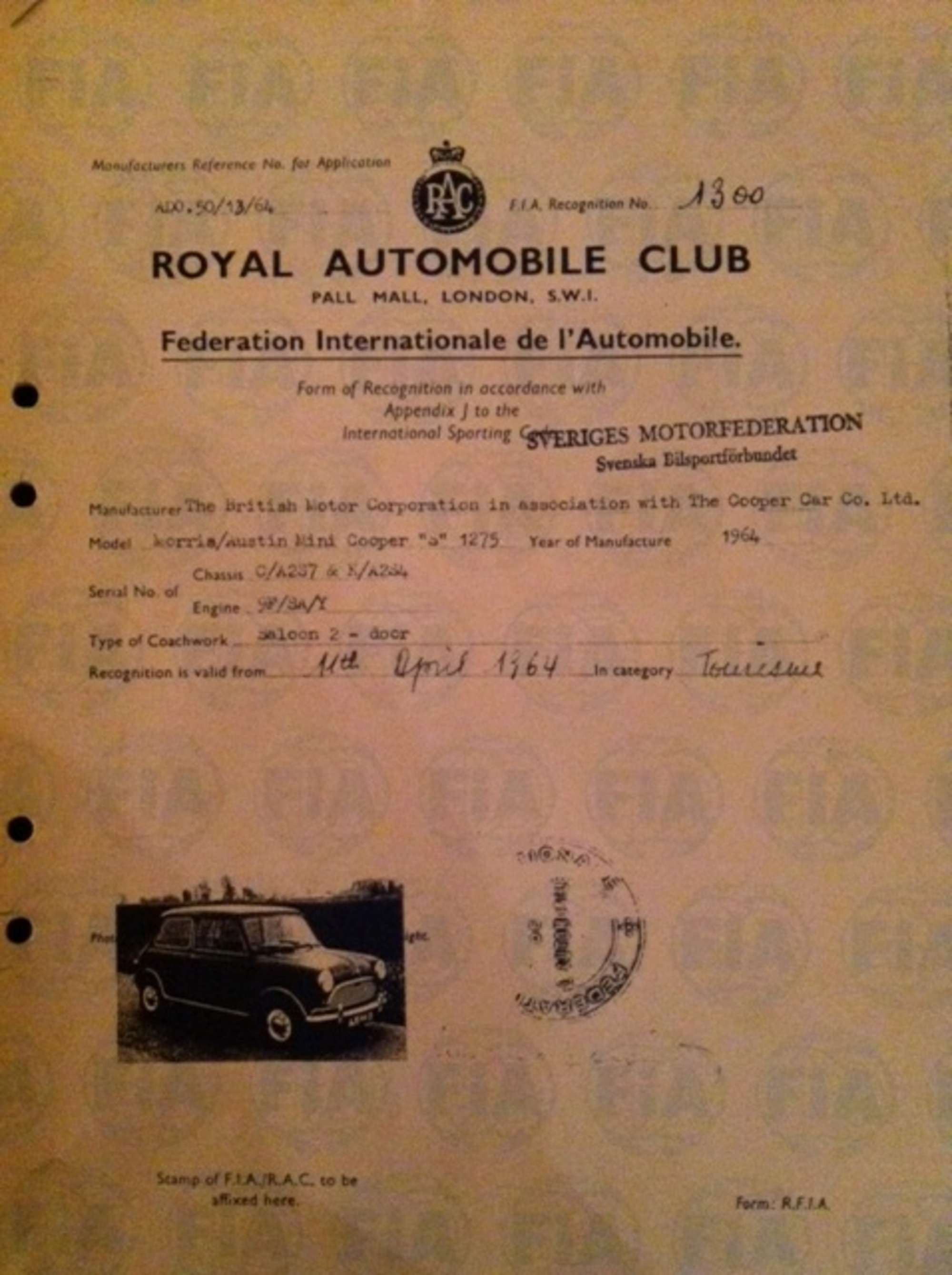 1964 Mini Cooper S-Sold