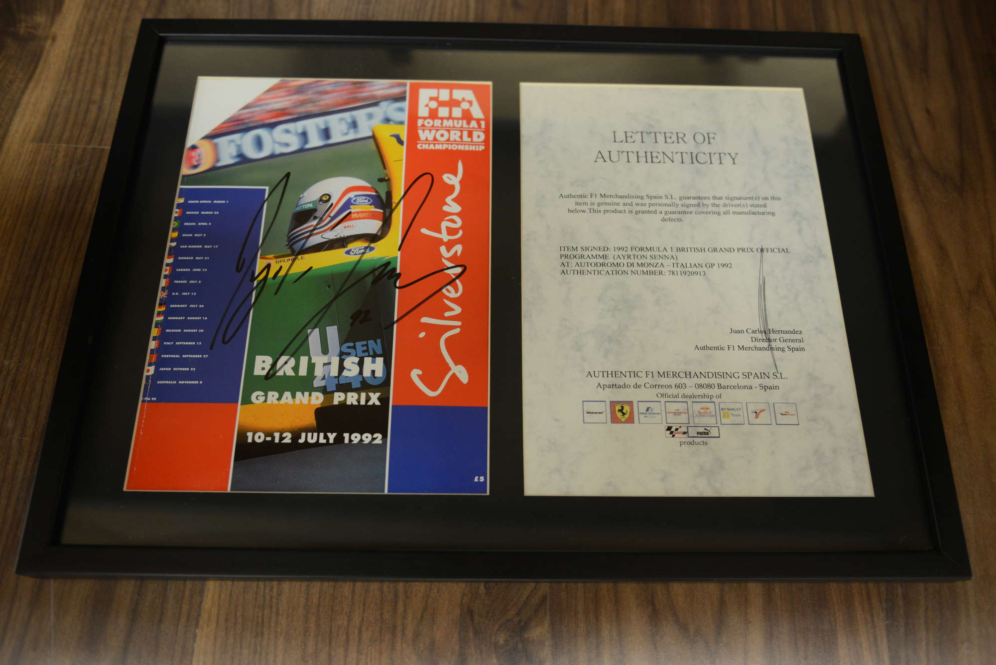 Ayrton Senna Signed Programme-Sold