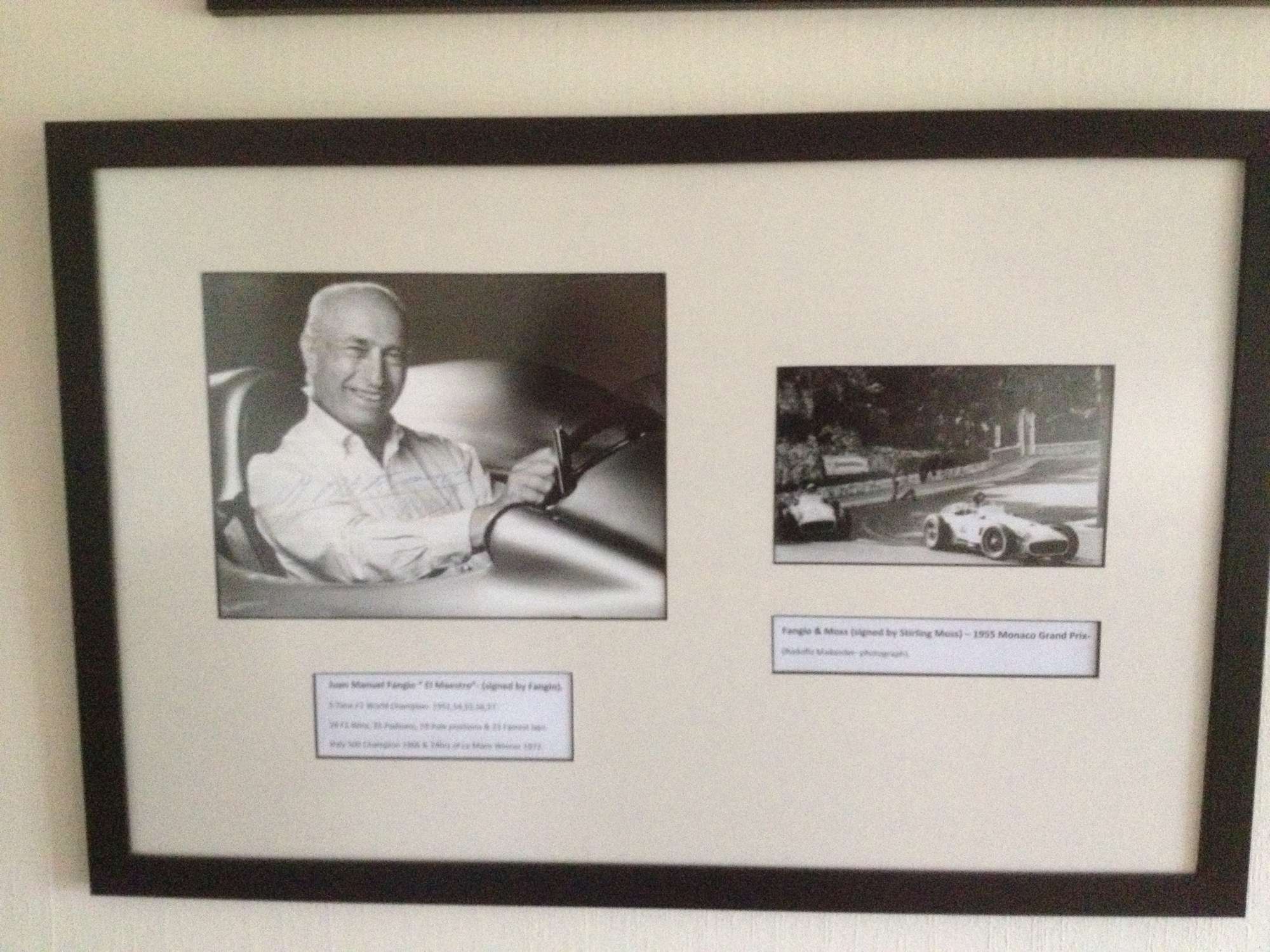 Fangio, Hill Framed Photographs-Sold