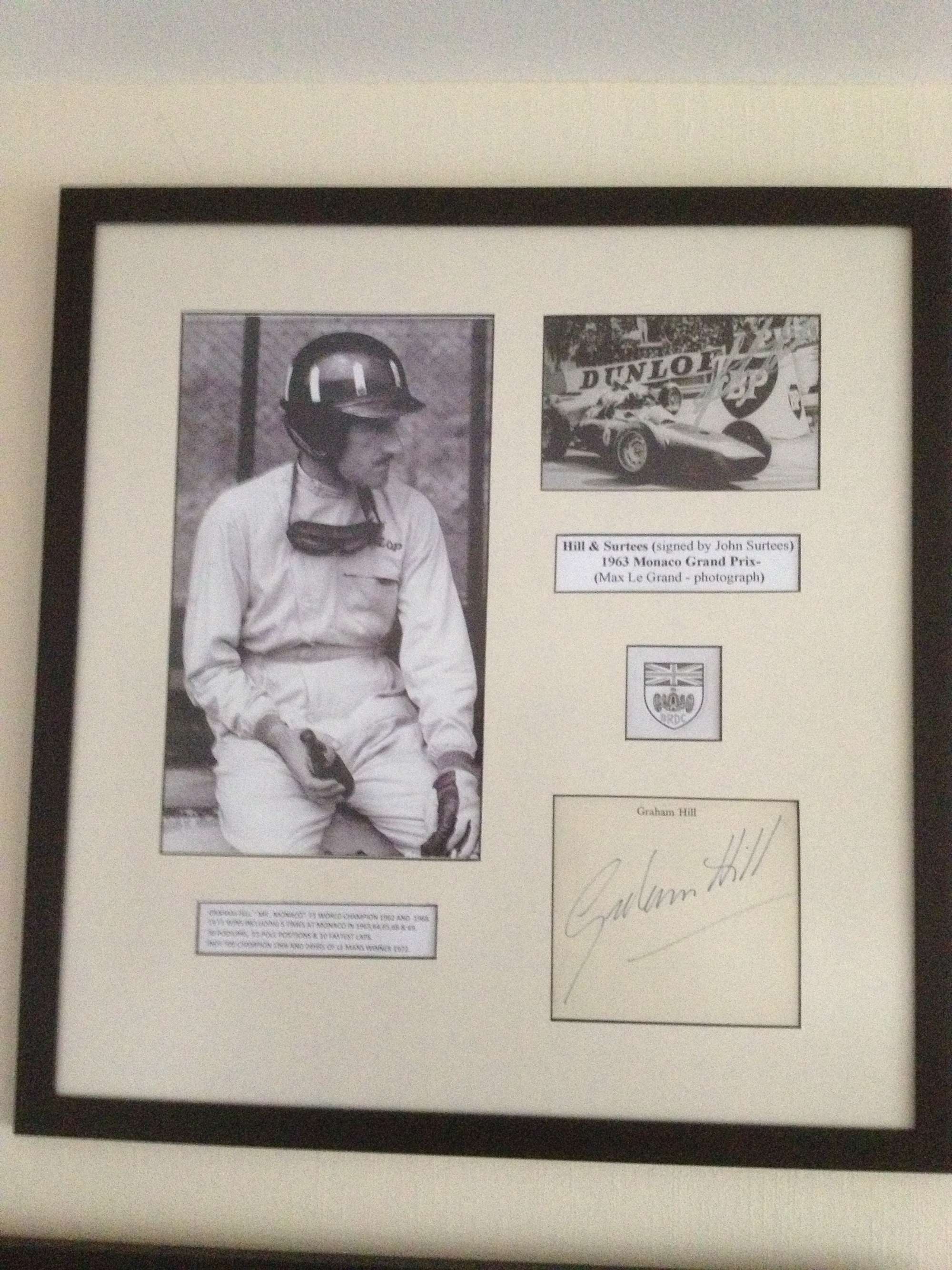 Fangio, Hill Framed Photographs-Sold