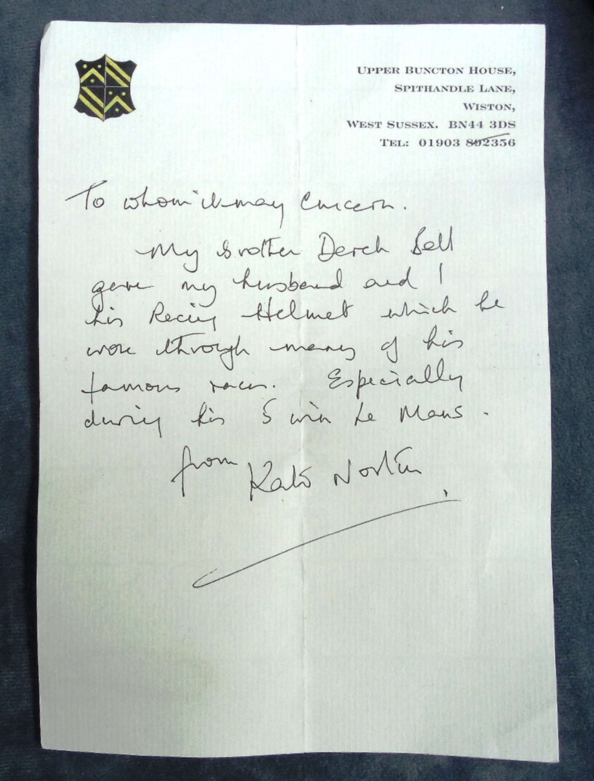 Derek Bell Race Used Crash Helmet-Auction Lot