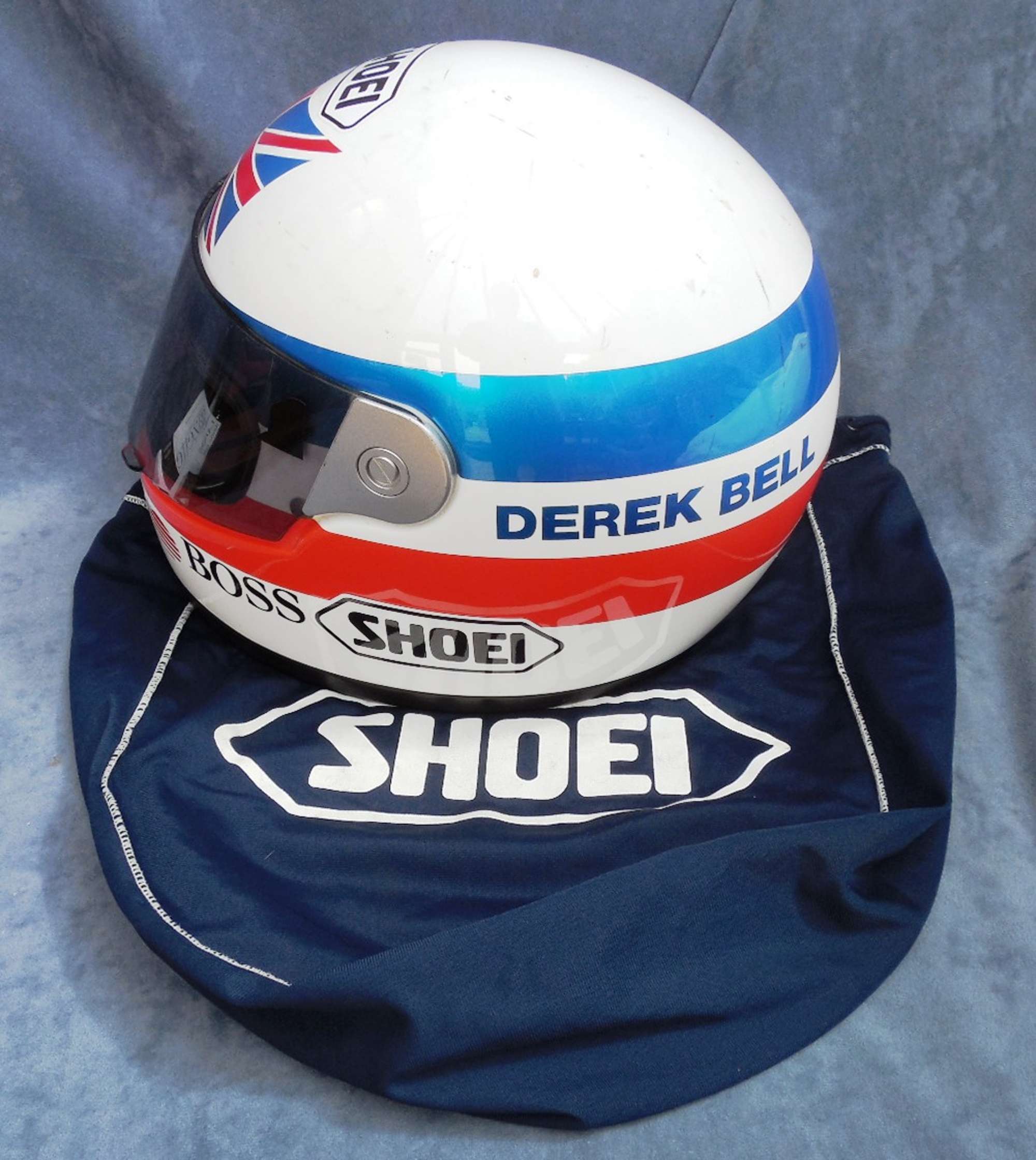 Derek Bell Race Used Crash Helmet-Auction Lot