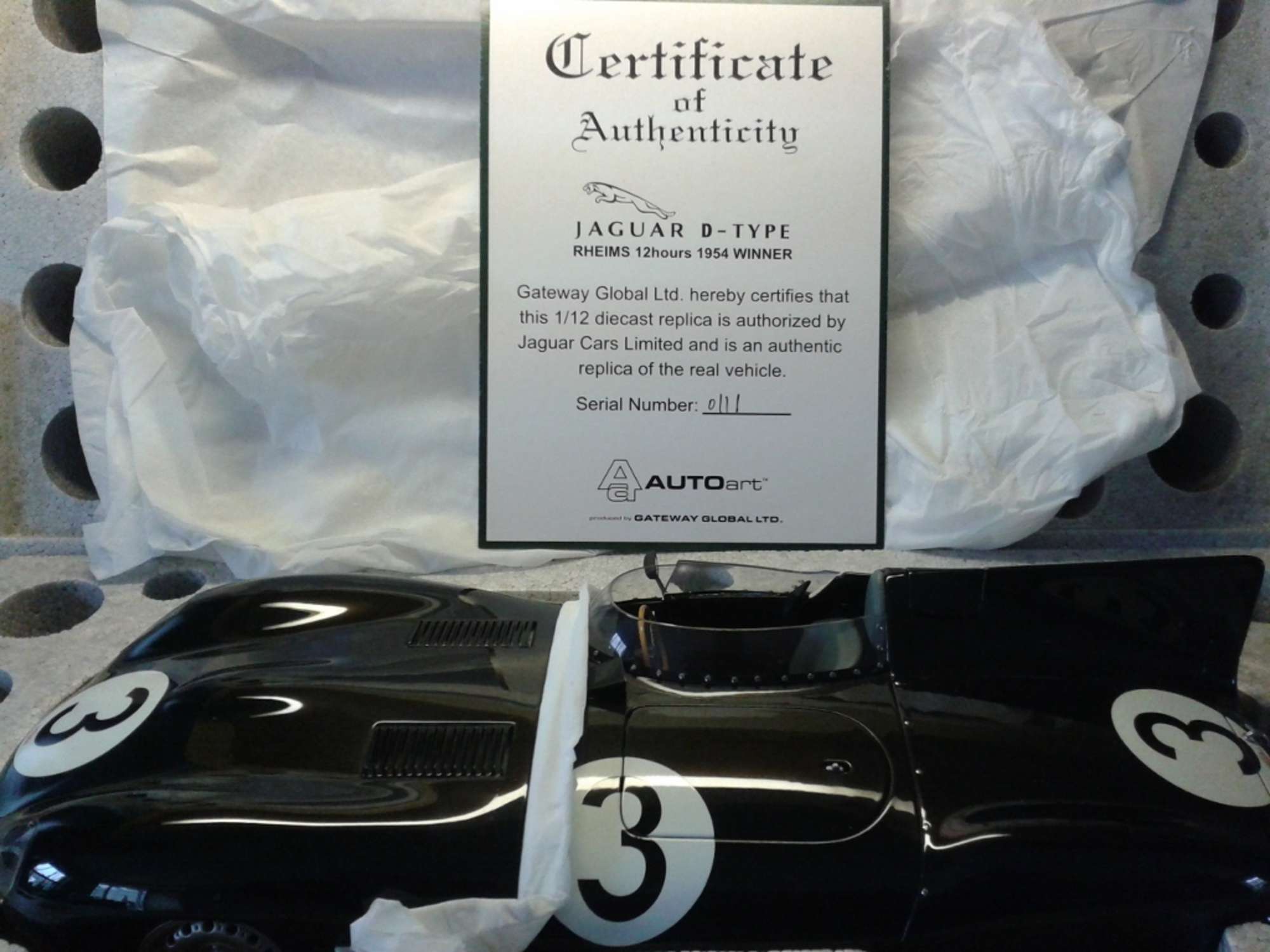 1954 Jaguar D-Type No.3 Reims 12 Hour Race Winner 1:12 scale-Sold
