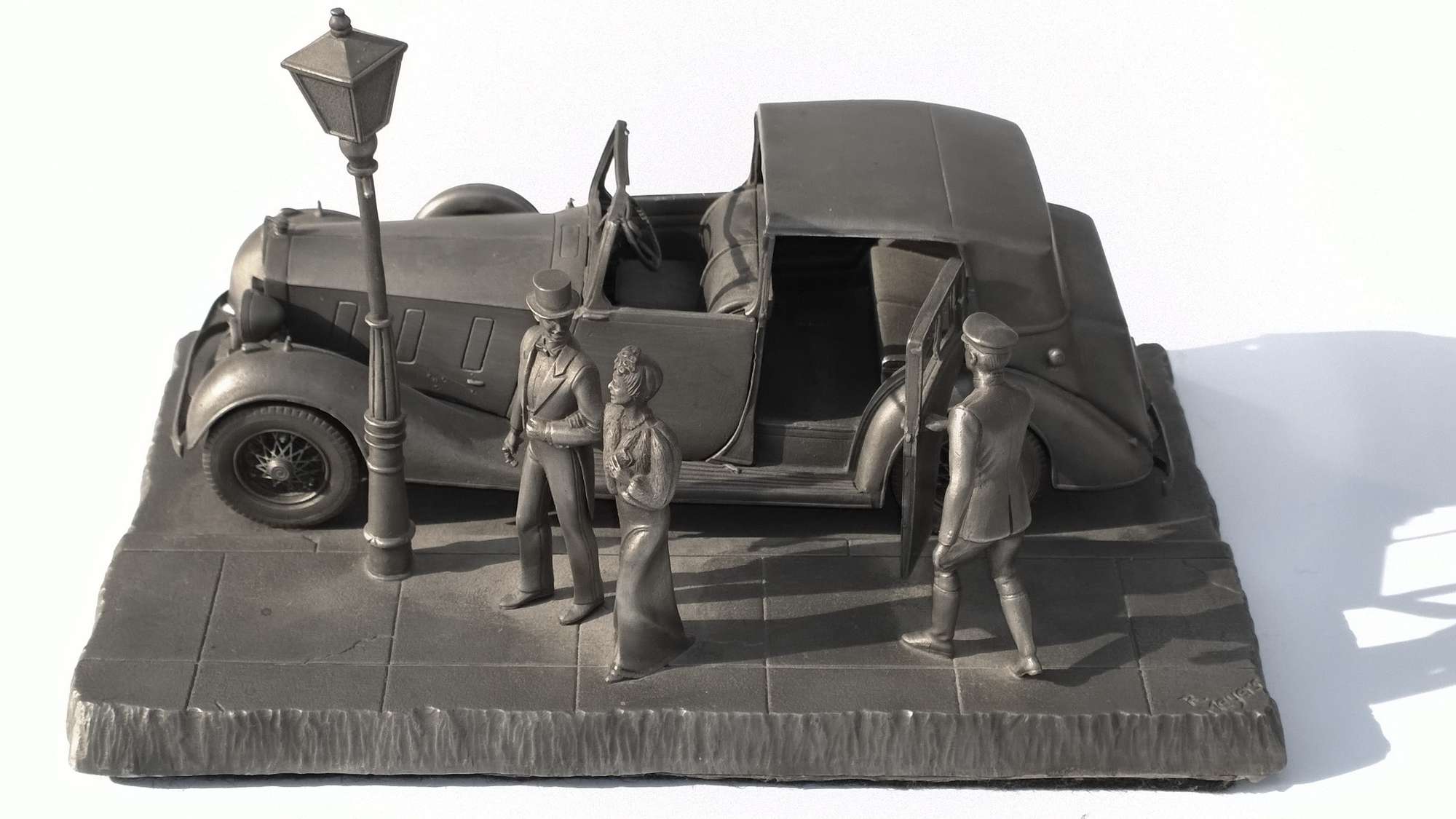 Pewter Motoring Diorama-Auction Lot