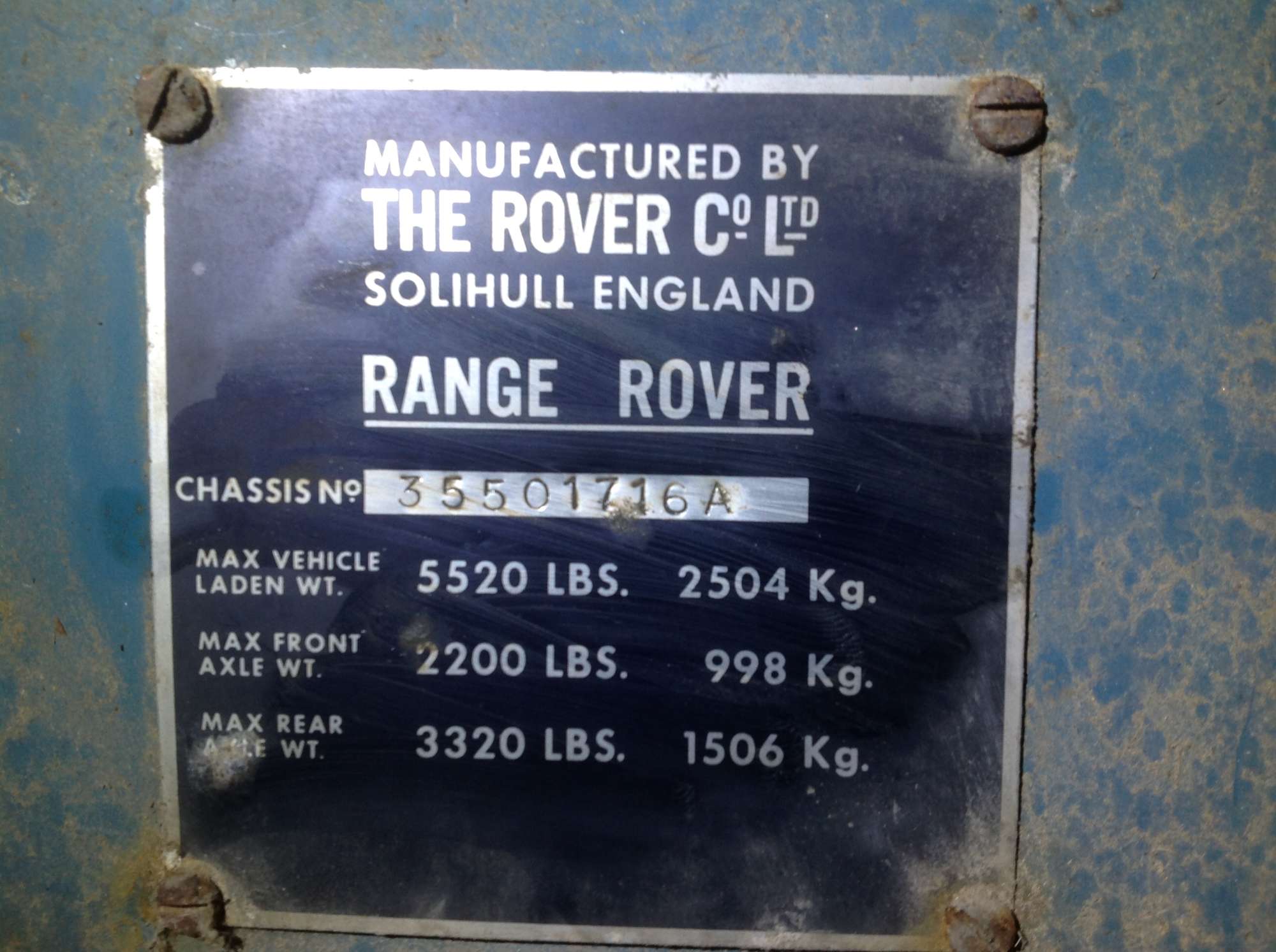 1971 Range Rover Suffix A 3-Door Barnfind-Sold