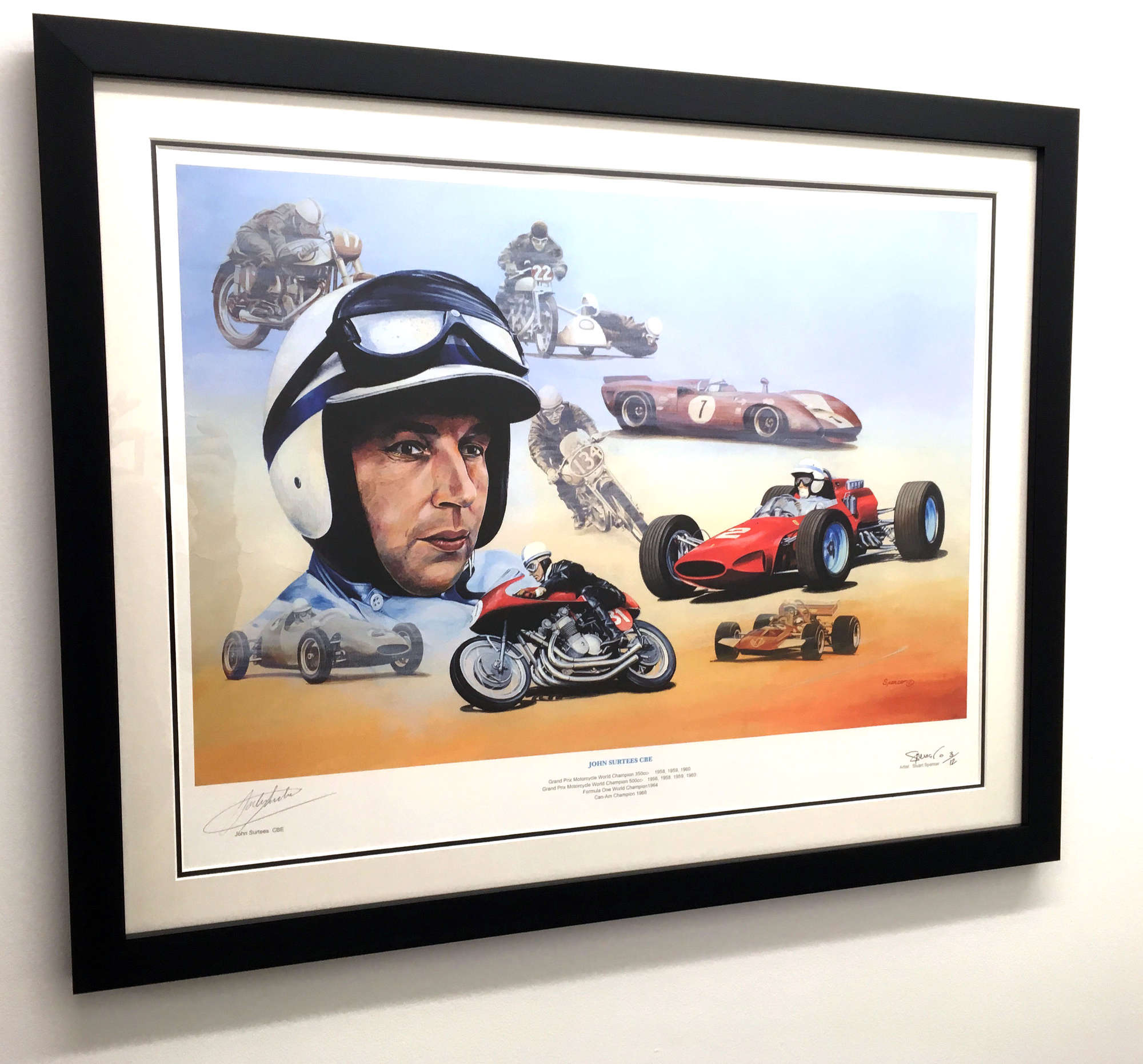 John Surtees CBE by Stuart Spencer.-Sold