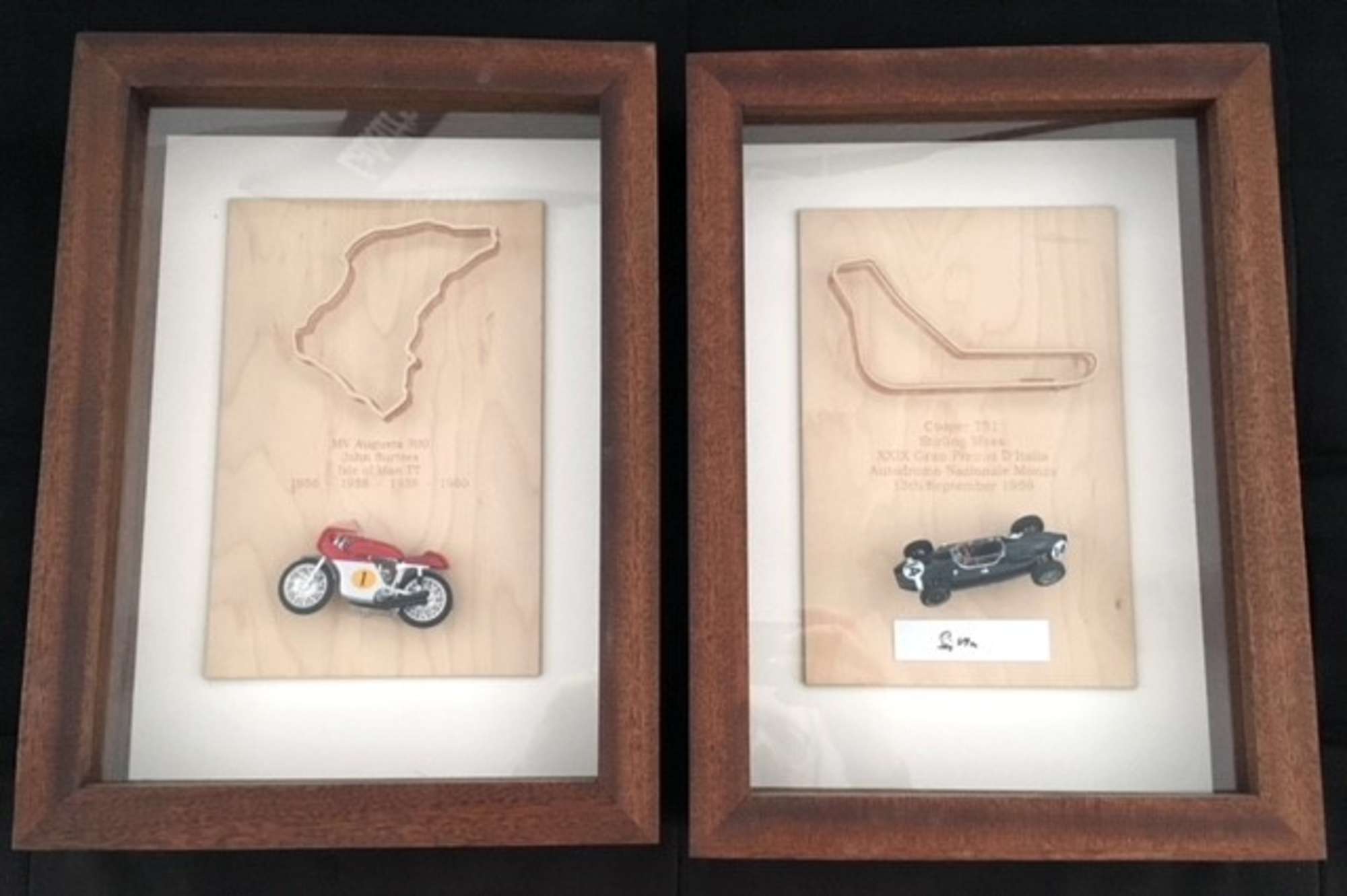 Pair of 3D wooden circuits. -Sold