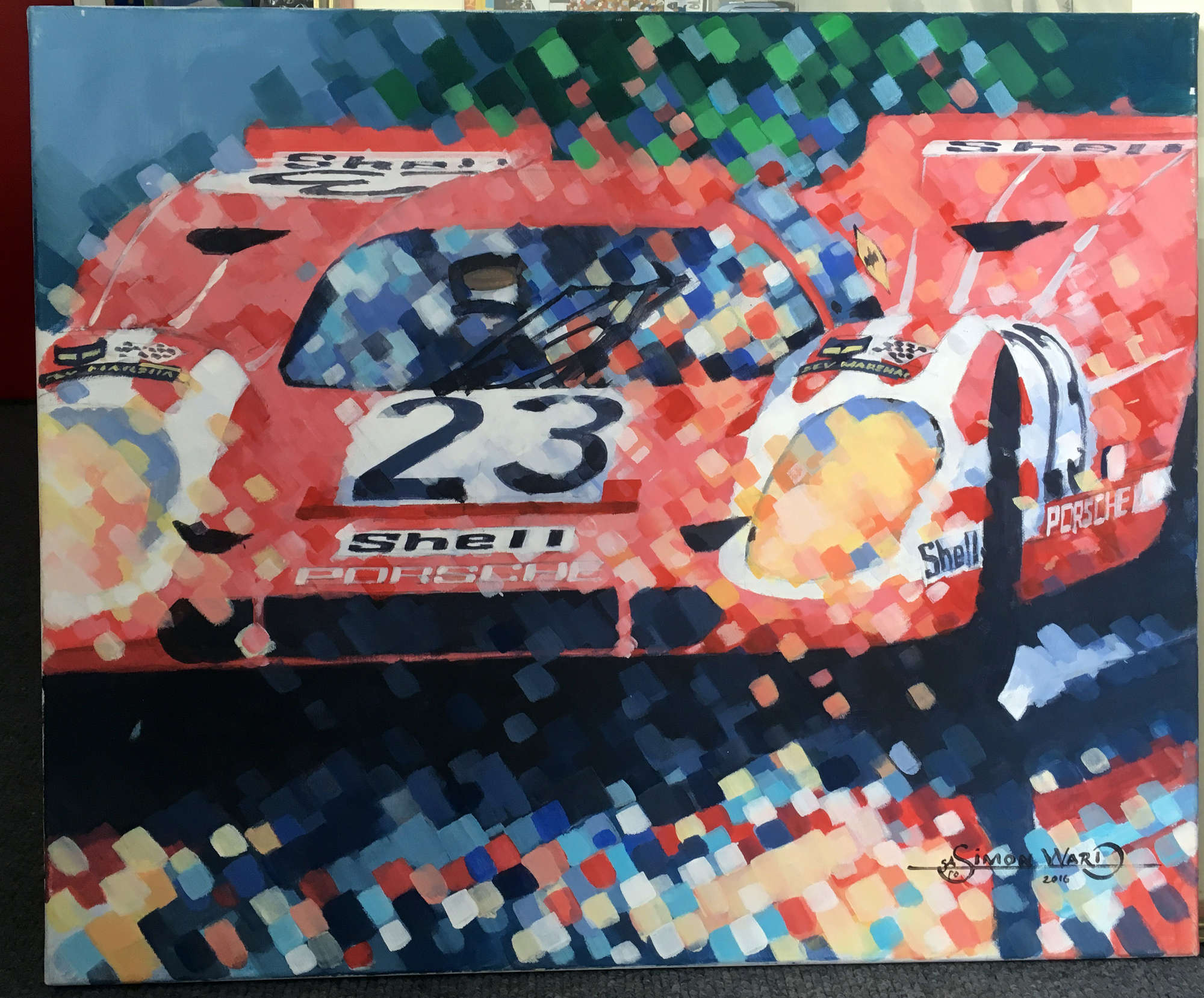 A pair of original 917 Inspired acrylics-Auction Lot