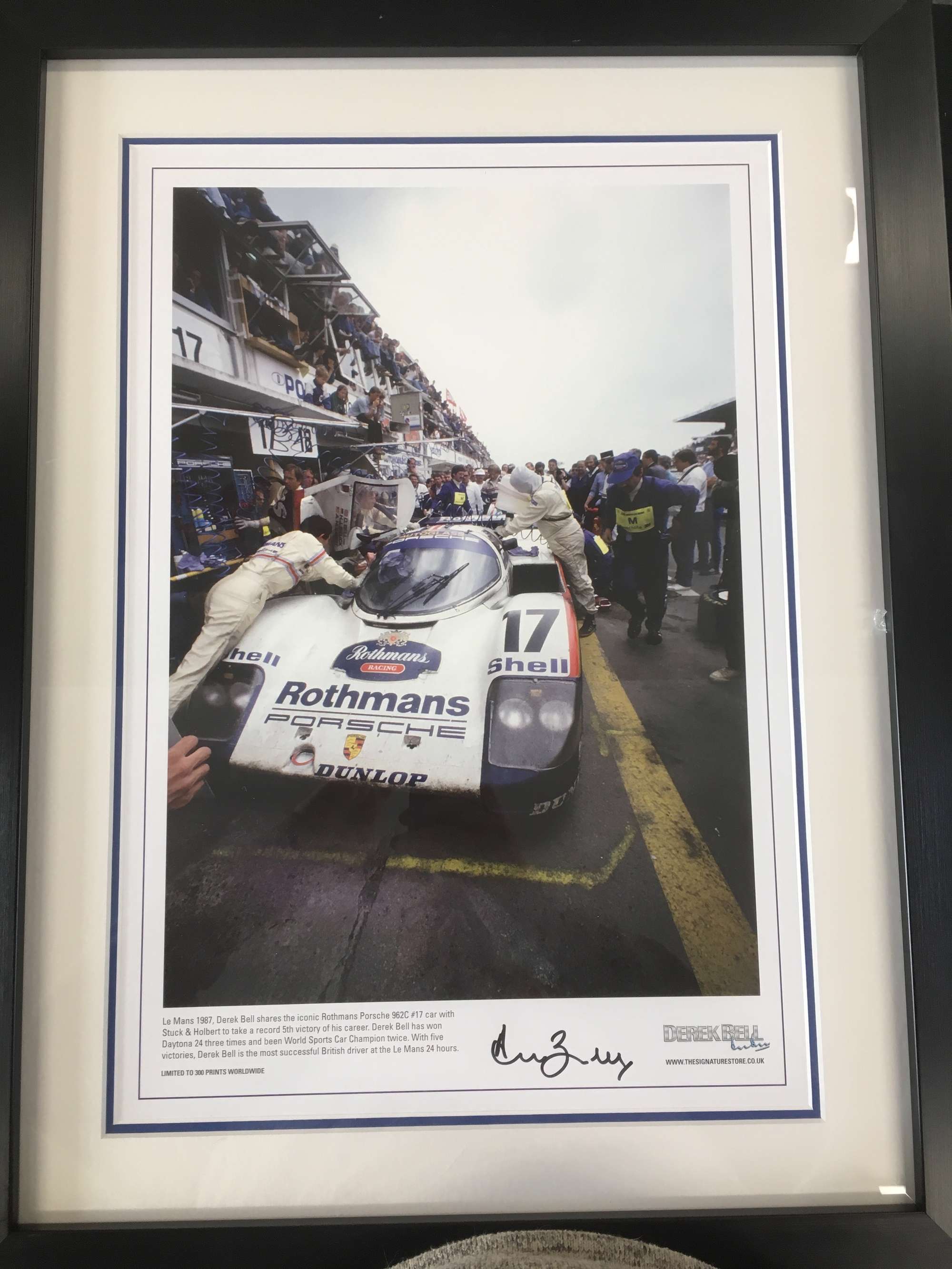 Le Mans 1987 Porsche, signed Derek Bell MBE.-Sold