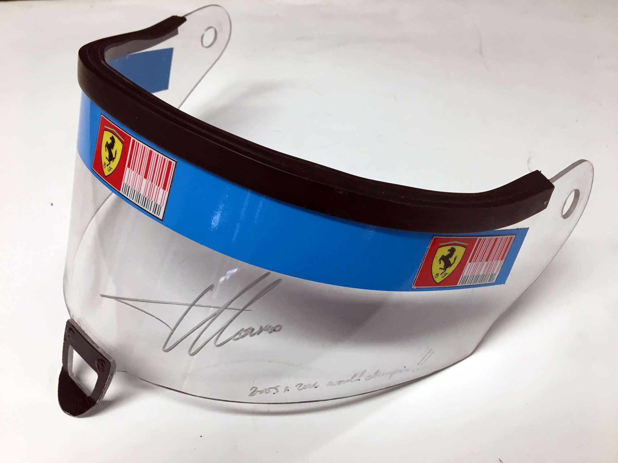 Fernando Alonso signed, full-size helmet visor-Sold