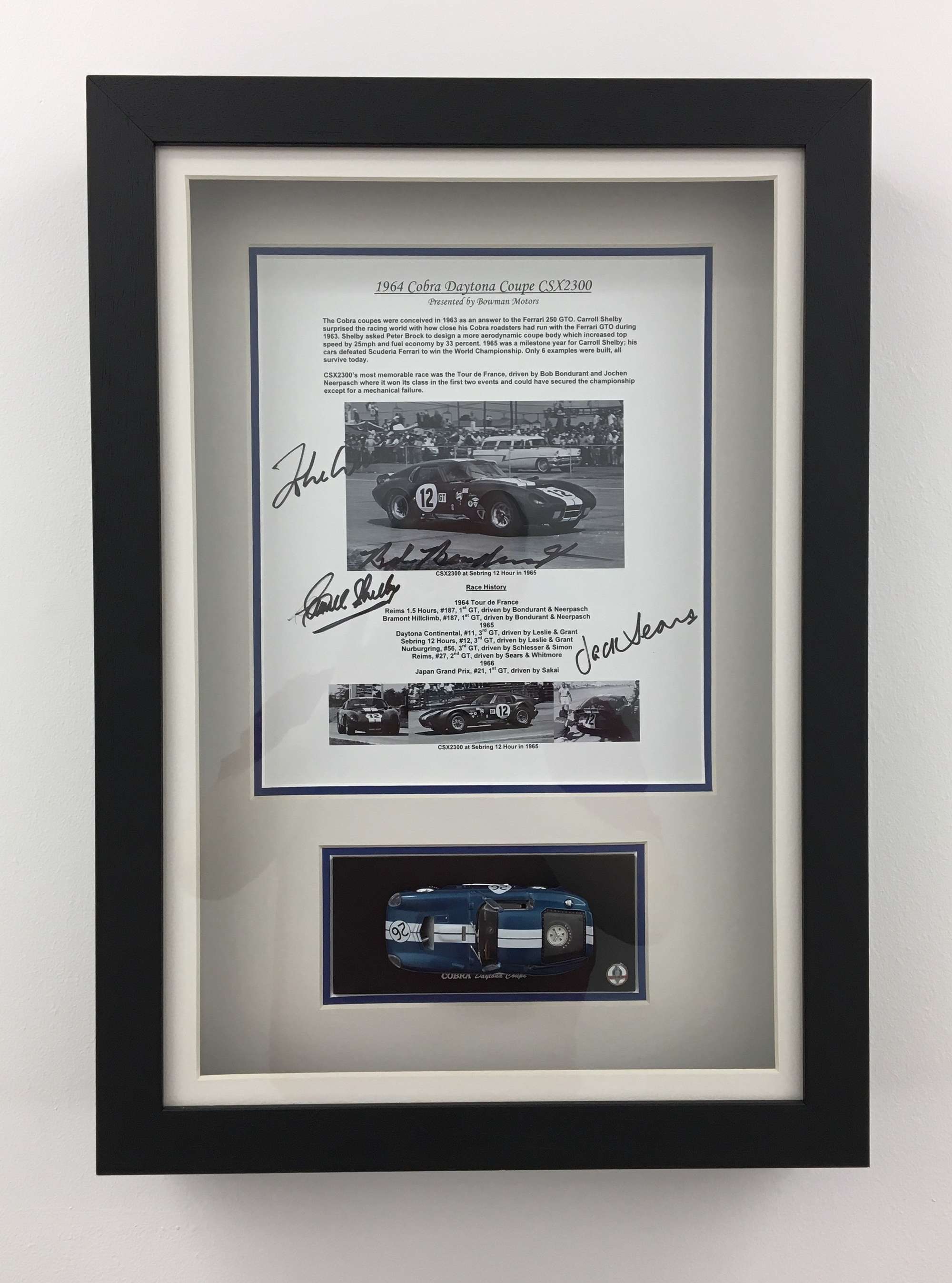 Multi-signed, Cobra Daytona Coupe presentation-Sold