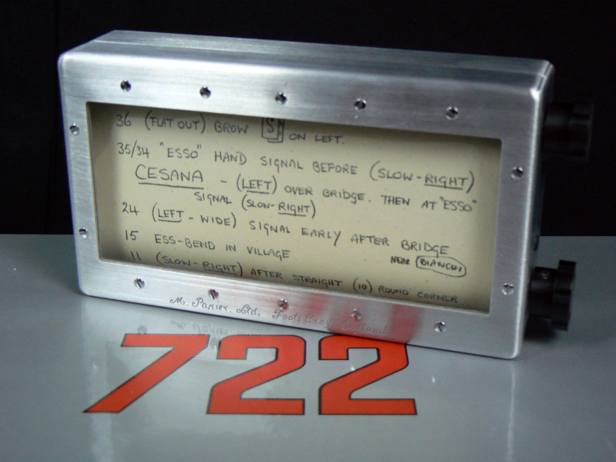 Limited Edition 'Stirling Moss' Reproduction 722 Roller Map -Sold