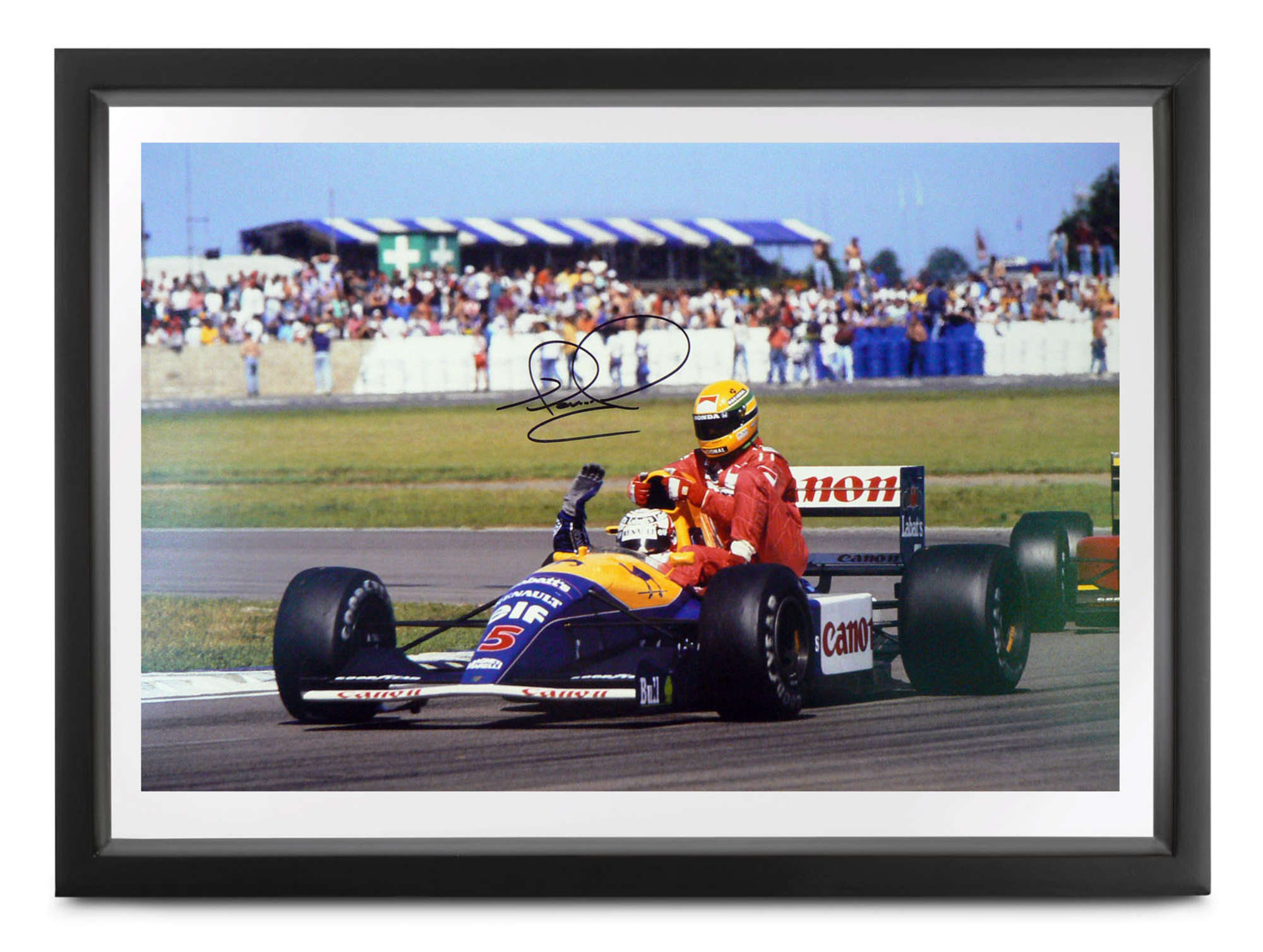 TAXI FOR SENNA, SIGNED NIGEL MANSELL-Sold