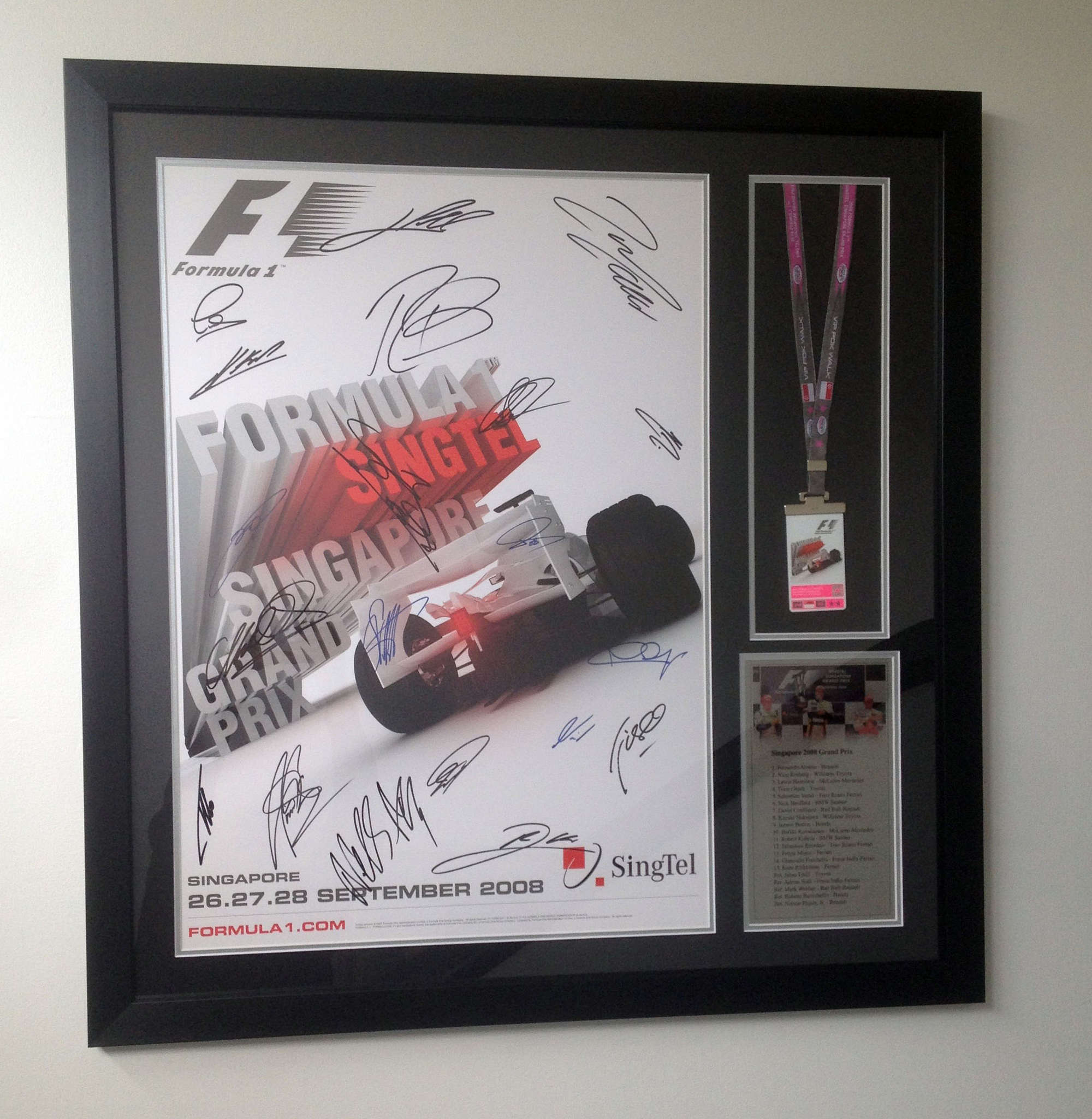 SINGAPORE F1 POSTER, F1 GRID SIGNED -Auction Lot