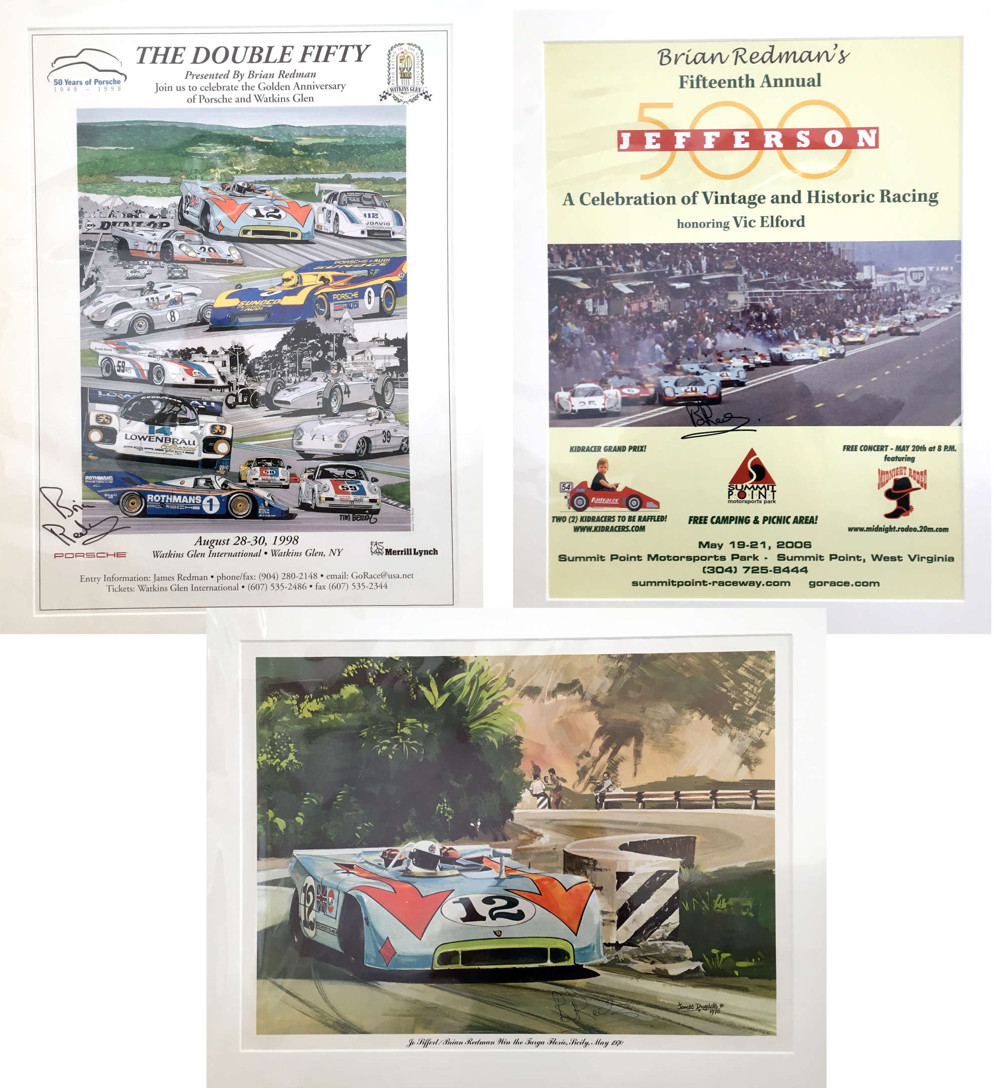 Porsche Posters from the Brian Redman collection.-Sold
