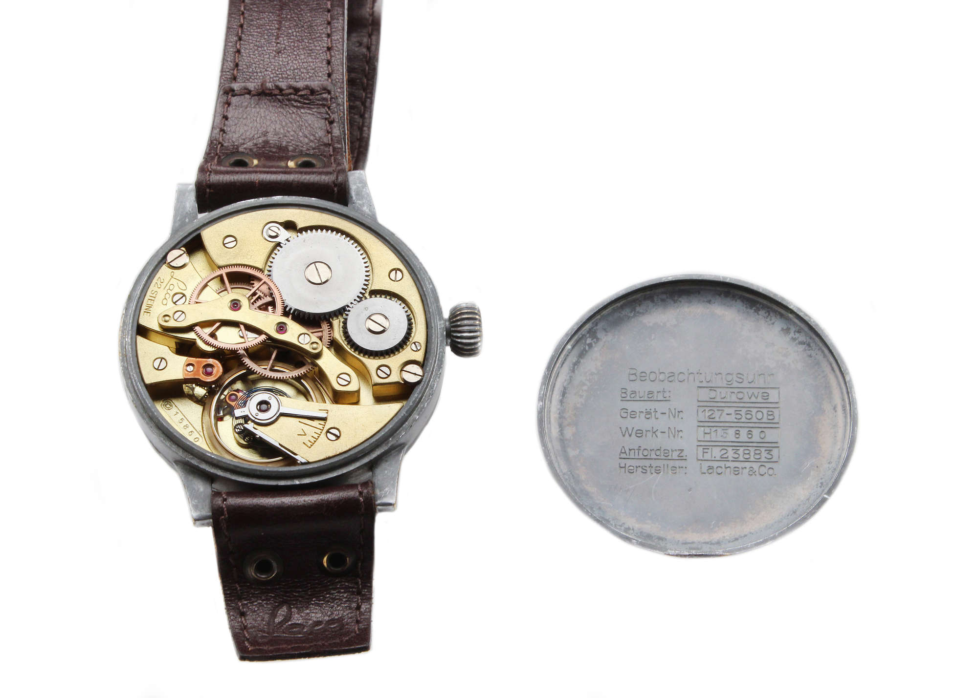c.1943 Laco (Lacher&Co) Luftwaffe 55mm WW2 Observation watch-Auction Lot