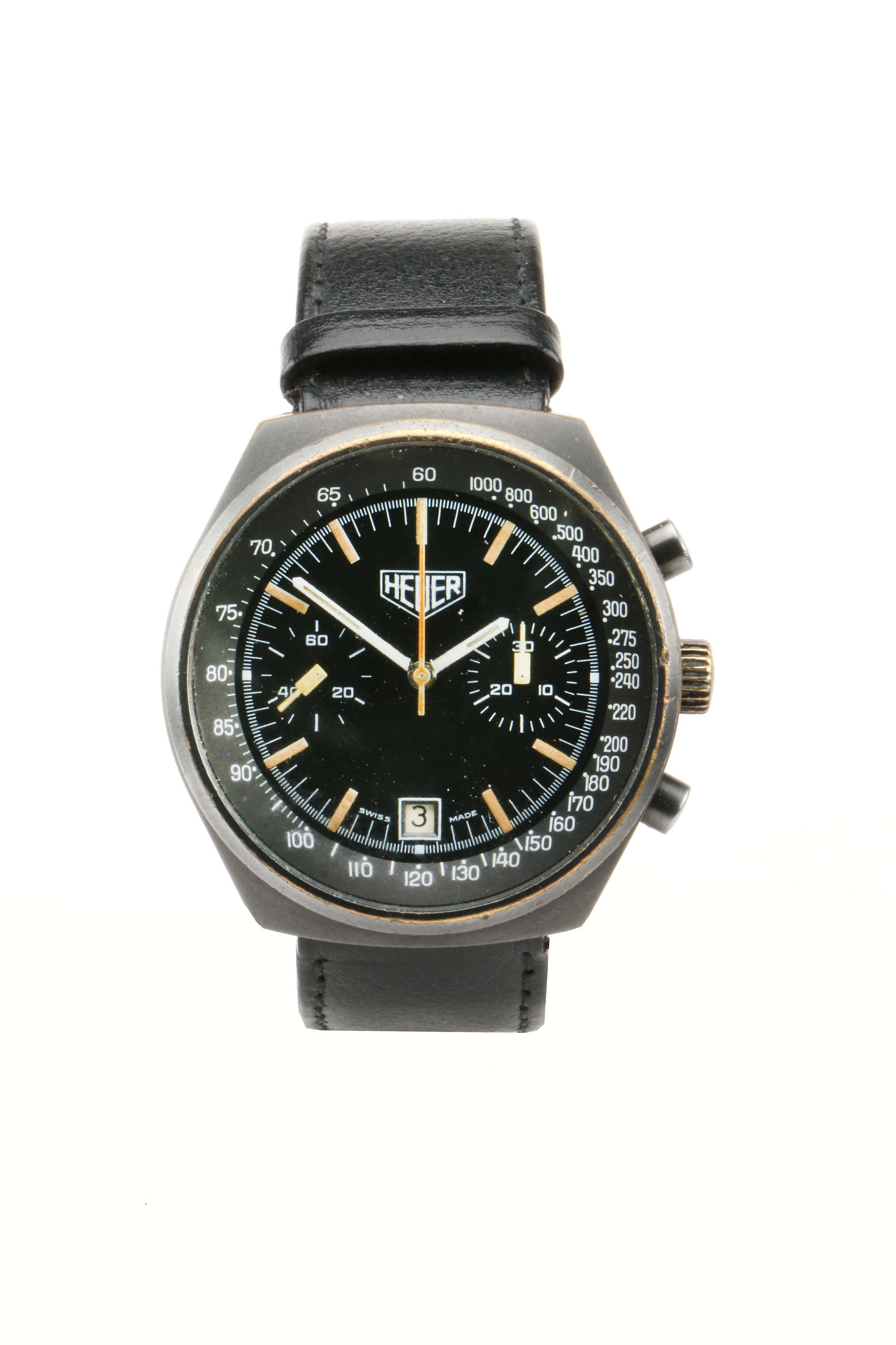 Heuer Black PVD manual wind Chronograph c.1977-Sold