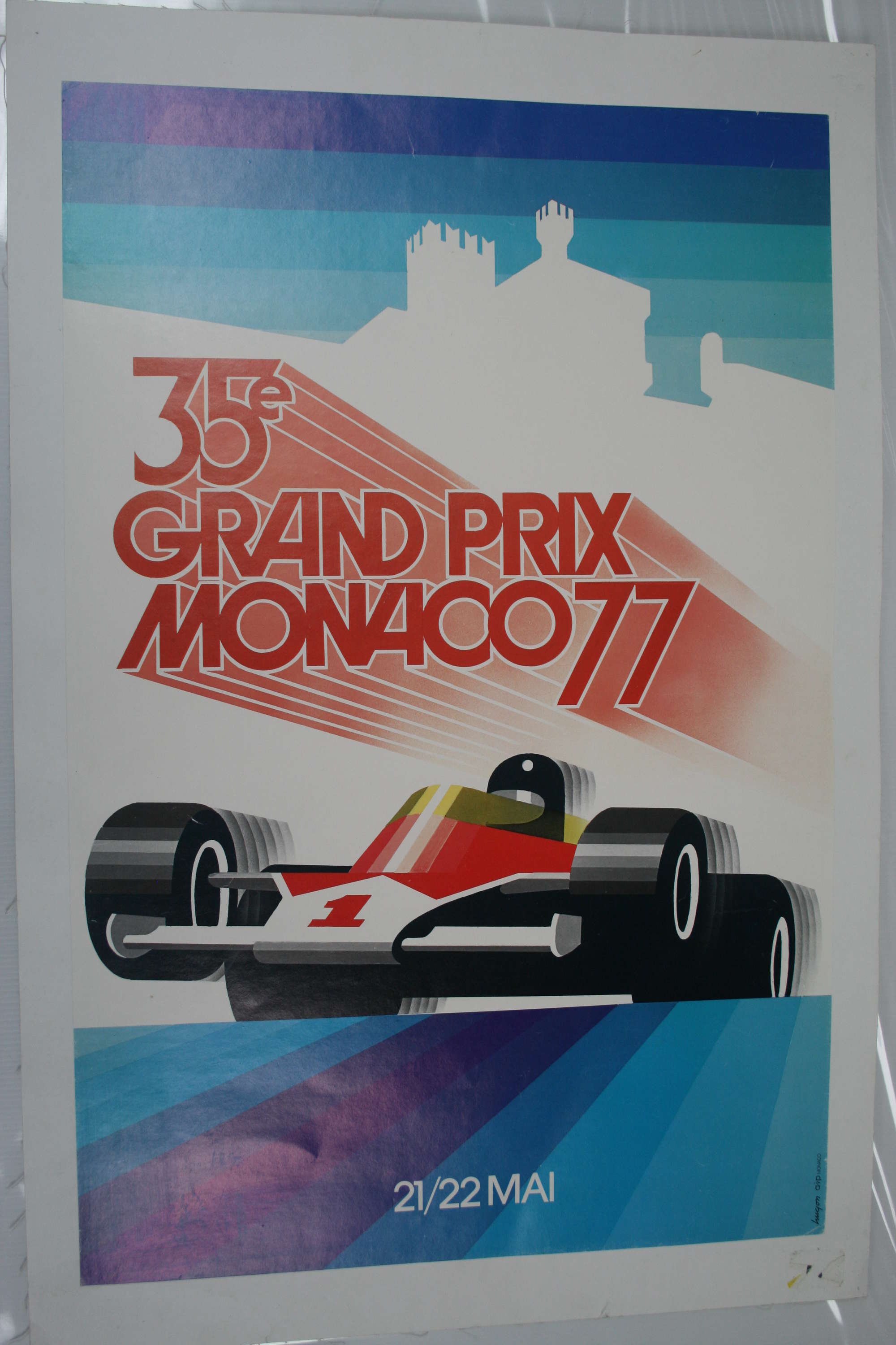 1977 James Hunt Monaco GP Poster-Sold