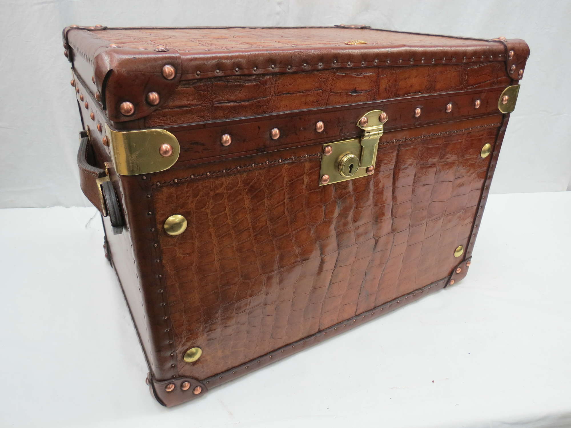 A very fine Tan Crocodile Skin Travel Trunk-Sold