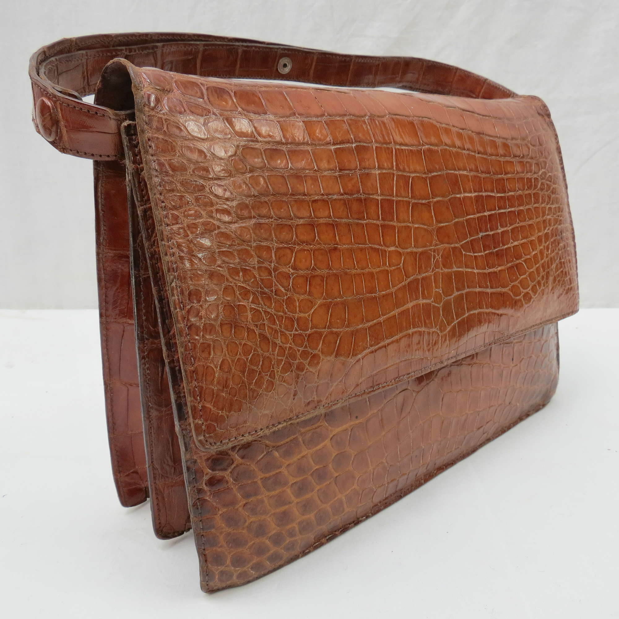 A Crocodile Skin Handbag-Sold