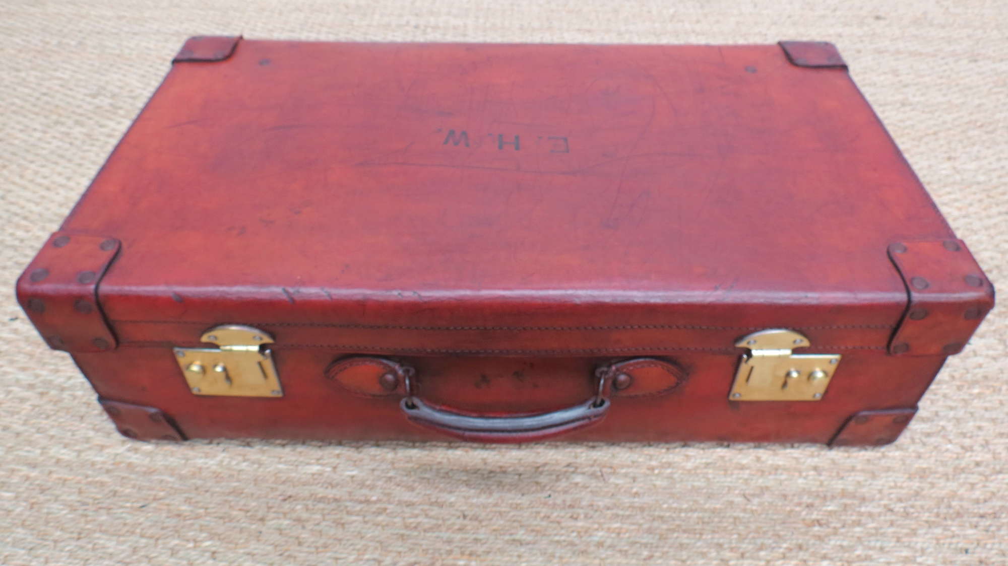 A very high quality English hide suitcase-Sold