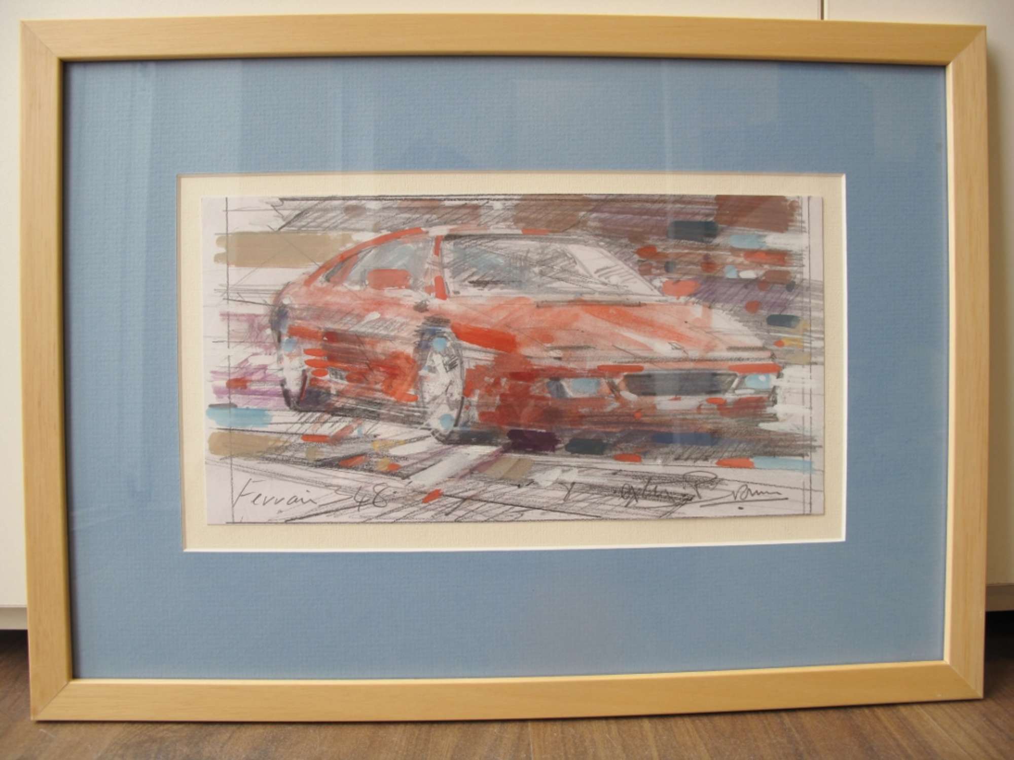 Ferrari 348 Original Drawing by Dexter Brown-Sold