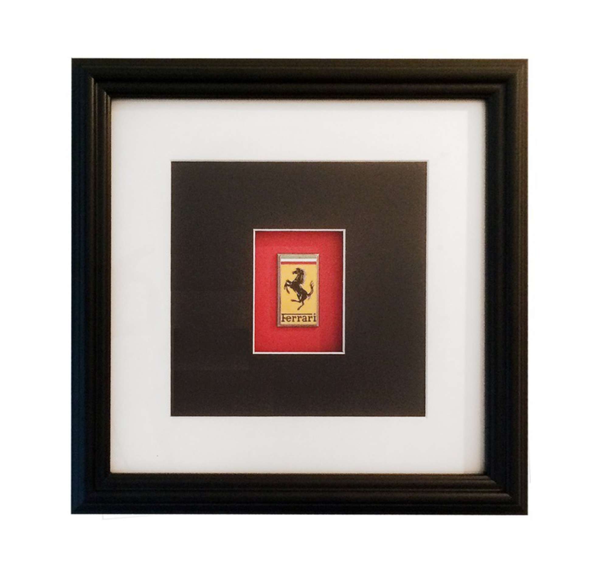 Framed and Mounted Ferrari Enamel Badge*-Sold