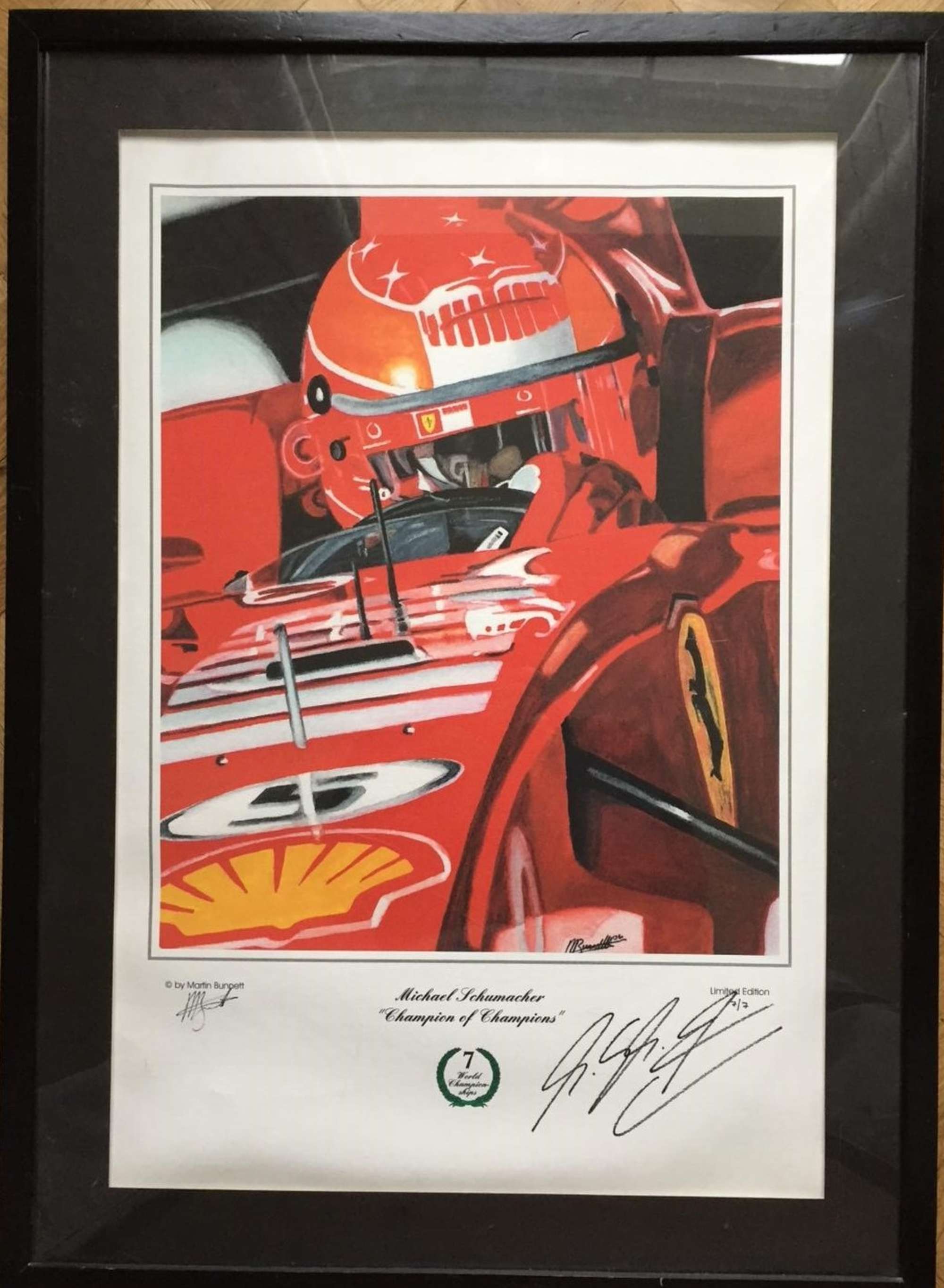 'Champion of Champions' signed by Michael Schumacher.-Sold