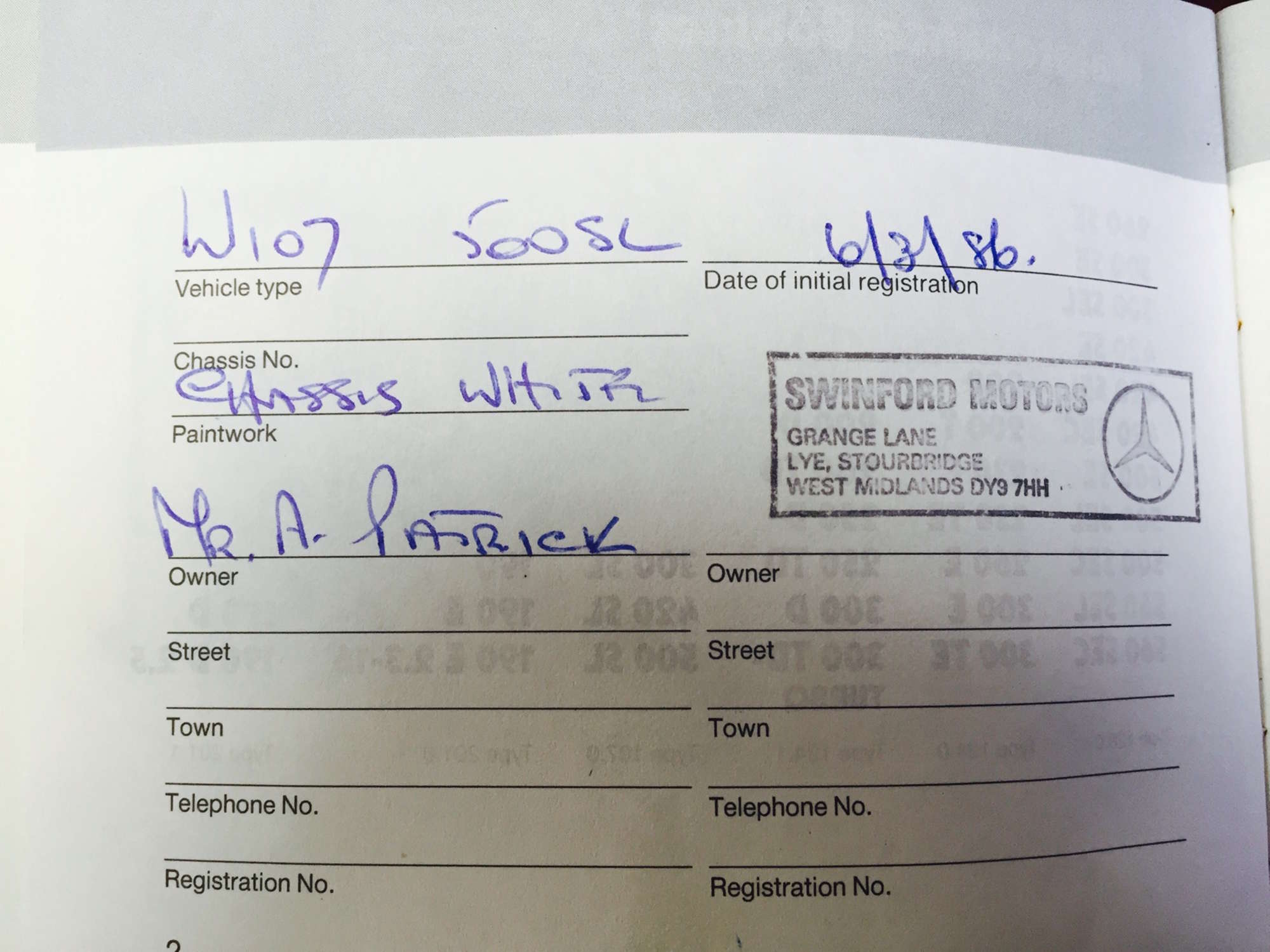 1986 Mercedes-Benz 500 SL Auto 9044 Miles from New-Sold