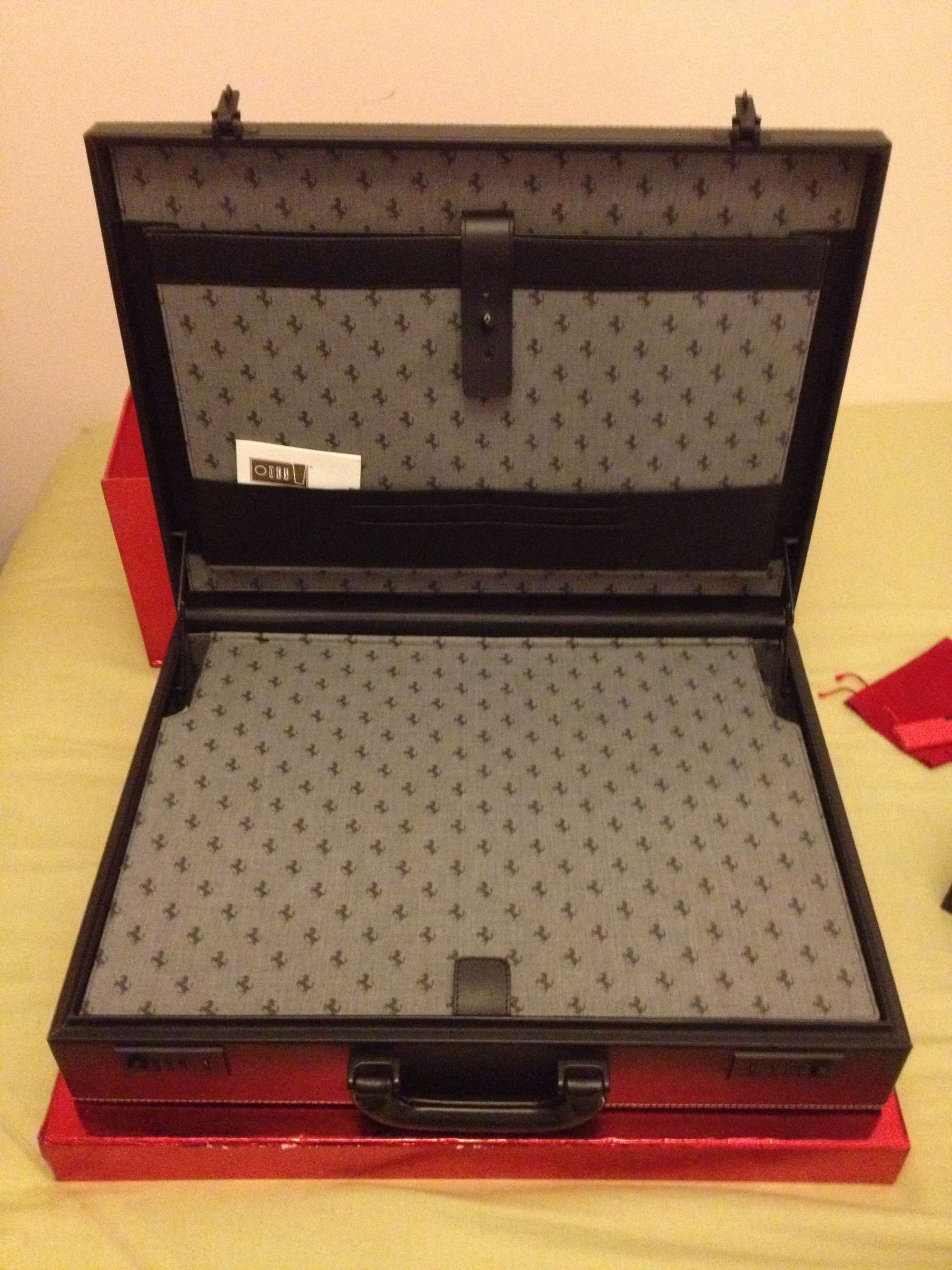  Ferrari Formula Black Leather Briefcase by Must de Cartier-Sold