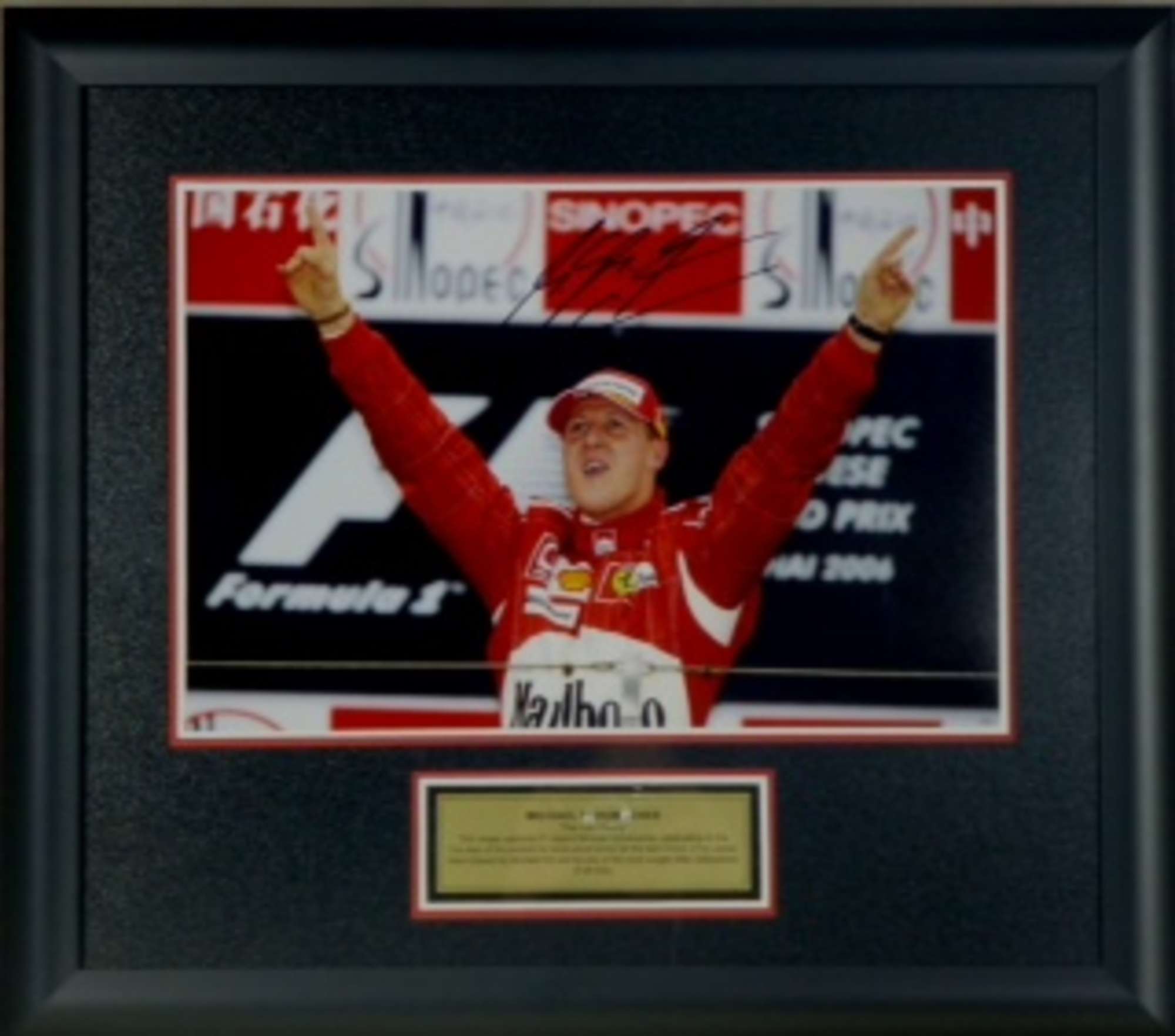  Michael Schumacher 'The Last Victory' Hand Signed. 1 of 1 W-Auction Lot