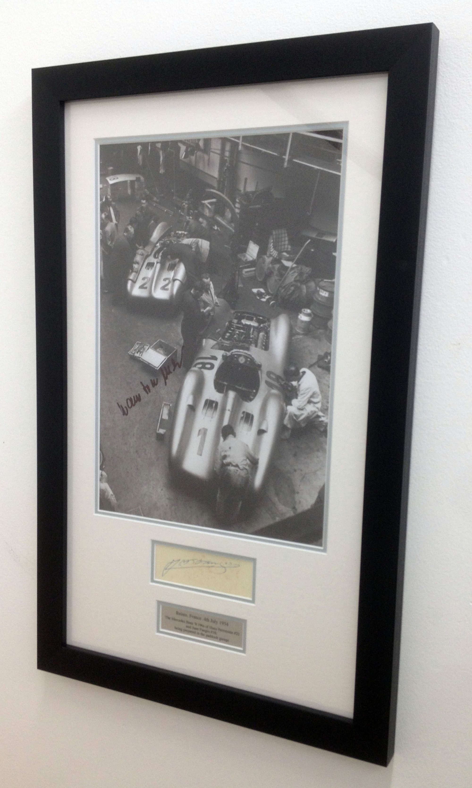 REIMS WORKSHOP, SIGNED JUAN MANUEL FANGIO AND HANS HERRMANN-Sold