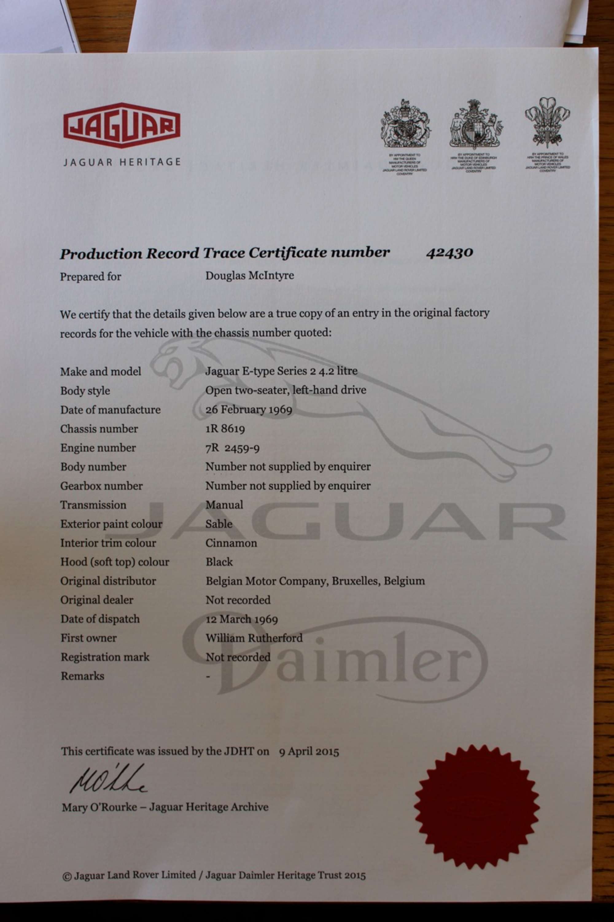 1969 Jaguar Series II E-Type Roadster-Sold