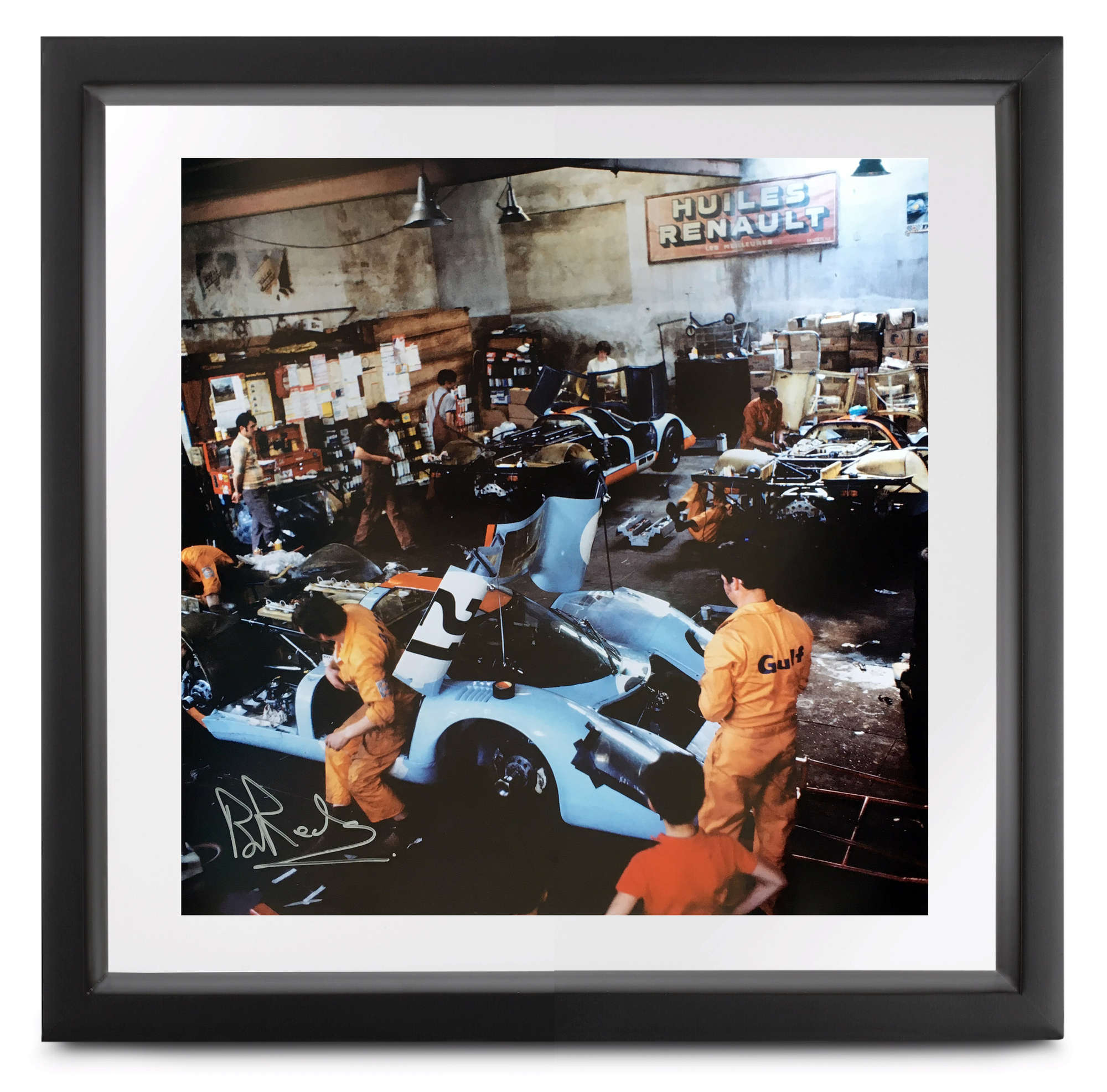 'Gulf Porsche Garage' Signed Brian Redman-Sold