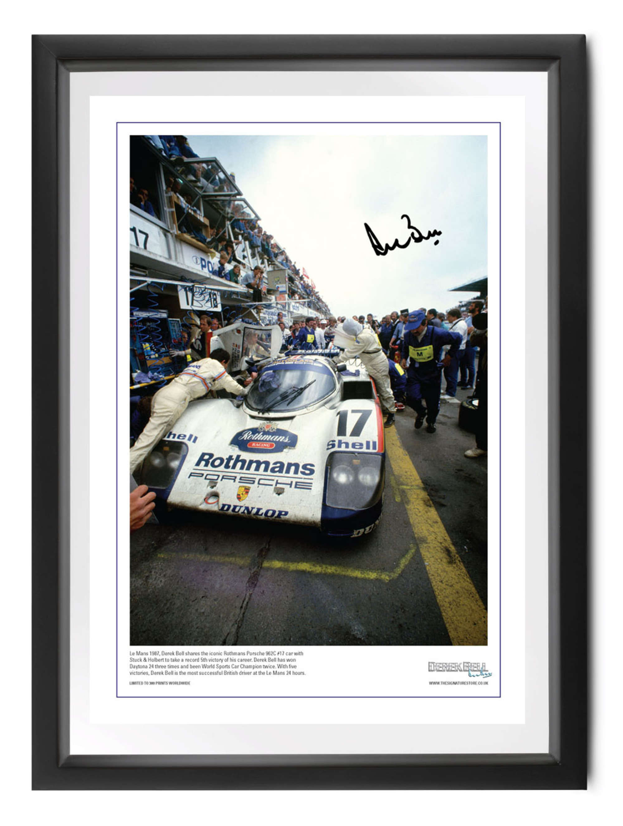'Porsche 962 at Le Mans' Signed Derek Bell MBE-Sold