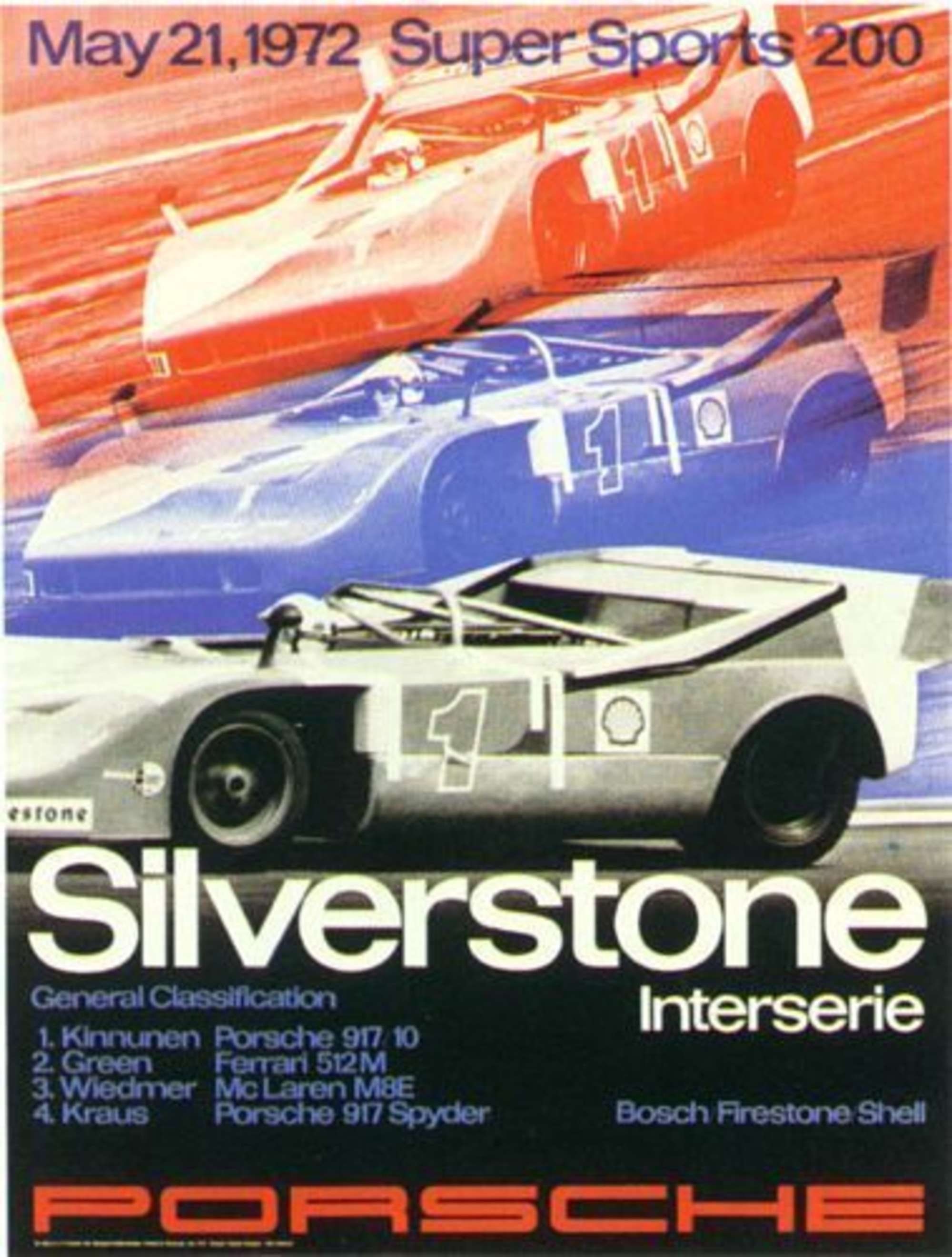 Framed 1972 Porsche Silverstone Super Sports-Sold