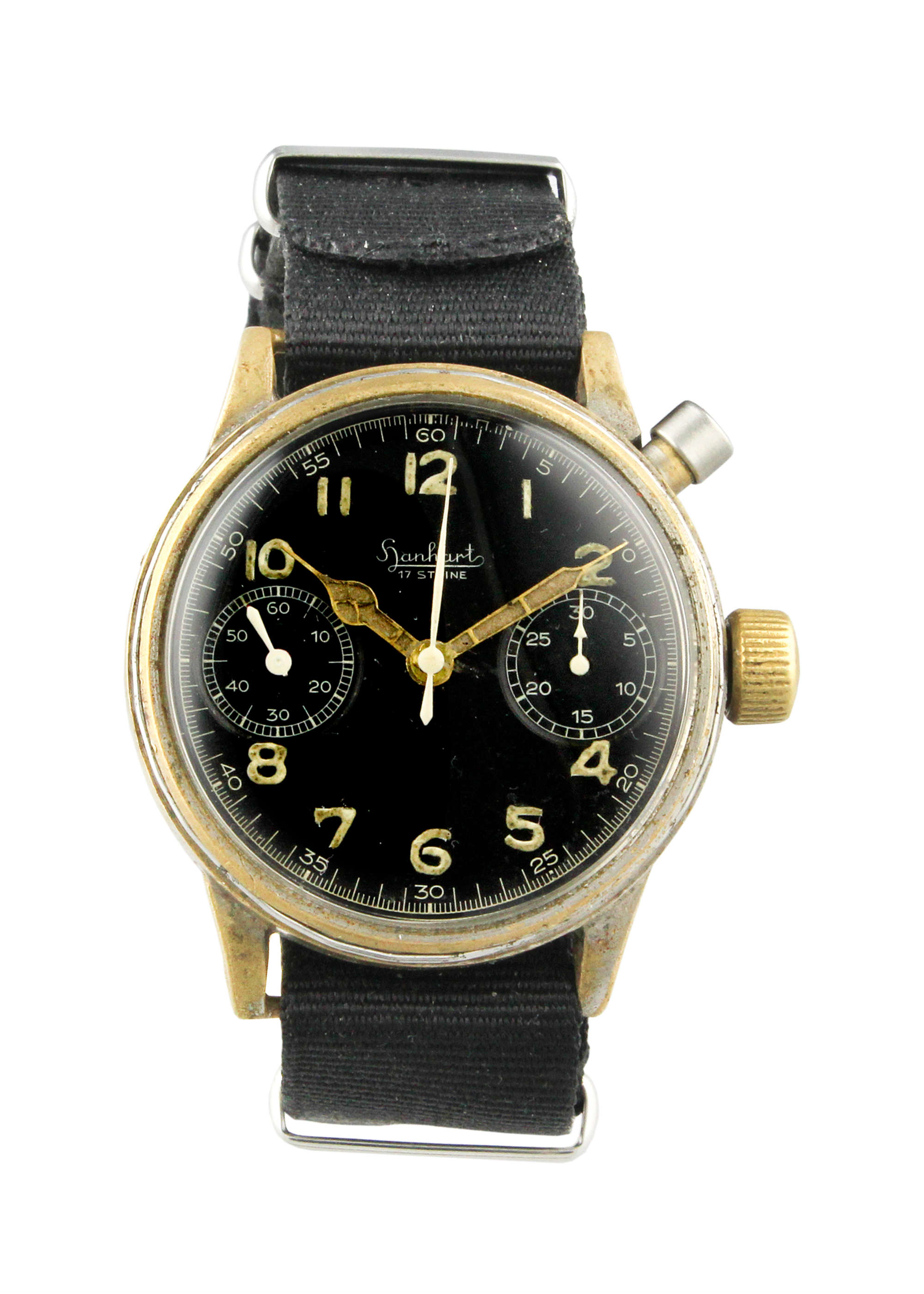c.1939 Hanhart Military Single Pusher Chronograph 'Calibre 4-Auction Lot