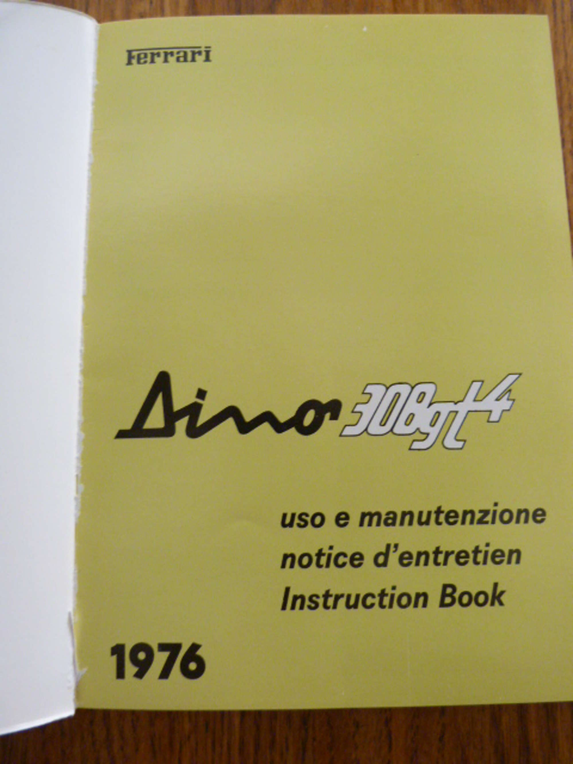 Ferrari 308GT4 Handbook.-Sold