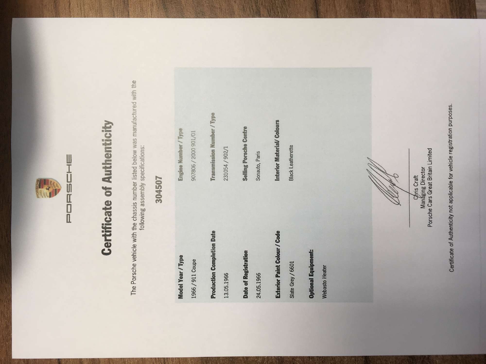 1966 Porsche 911 SWB competition-Sold