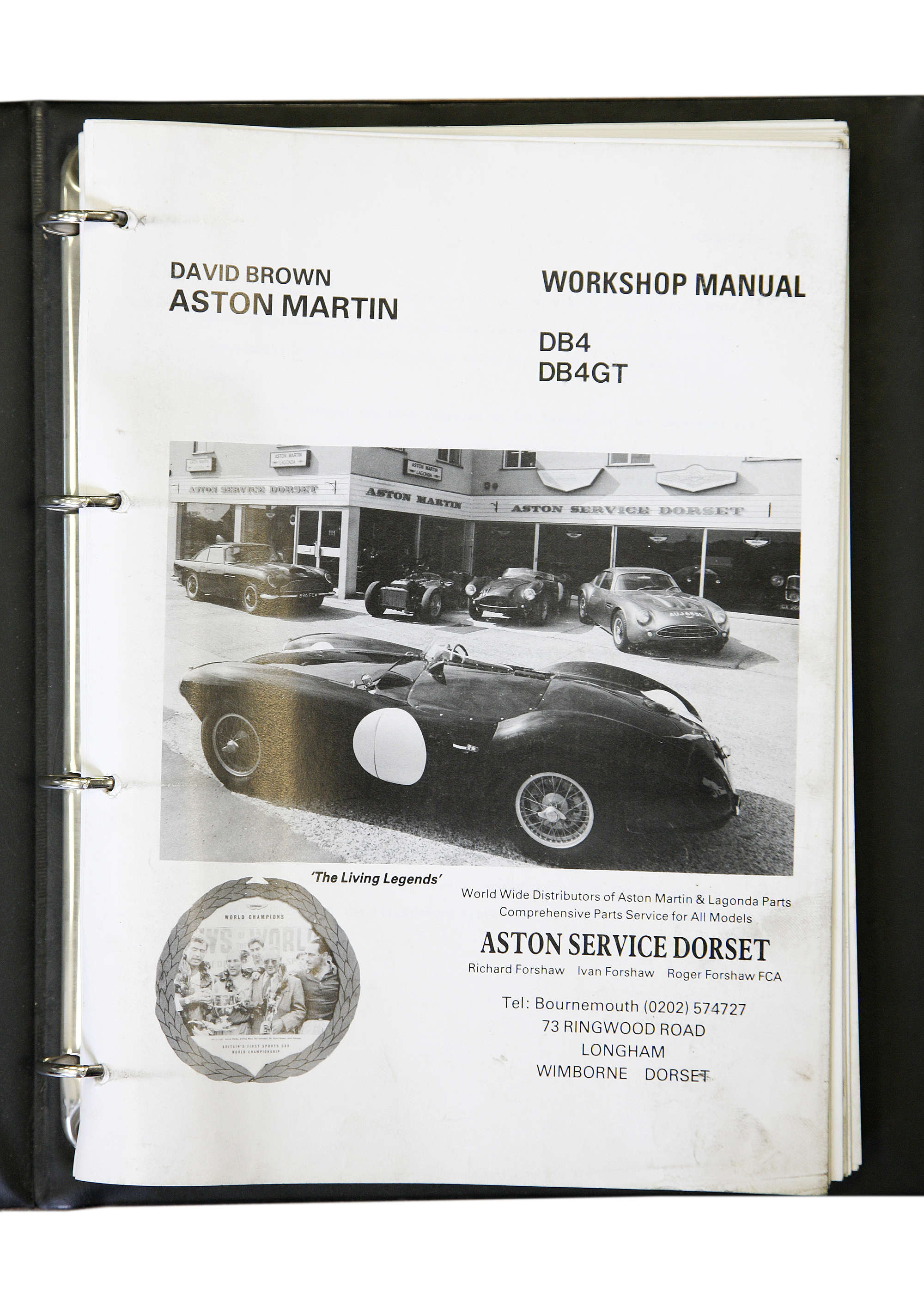 Aston Martin DB4 & DB4 GT Parts Manual, Workshop Manual, Ast-Sold