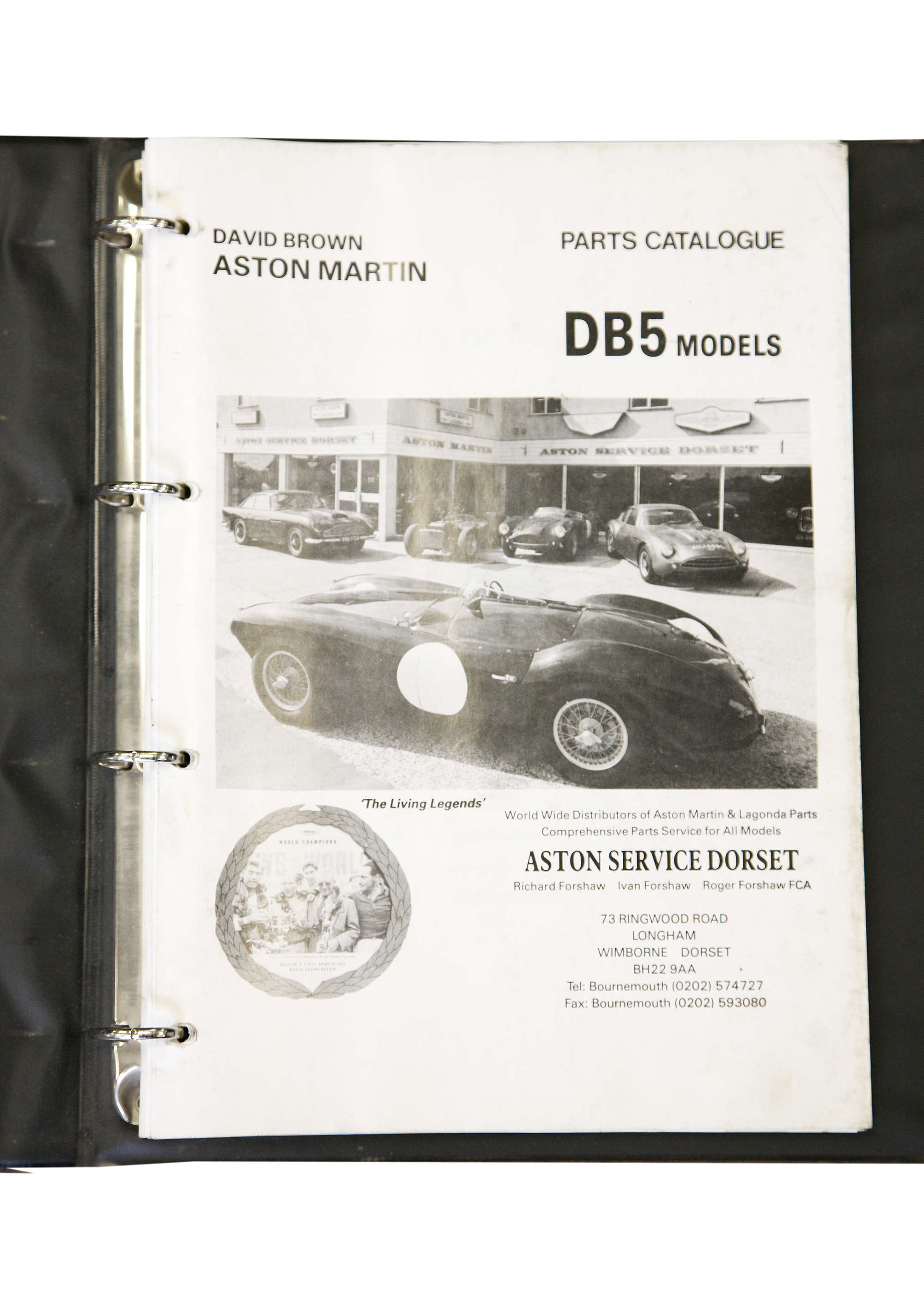 Aston Martin DB5 Parts Manual, Workshop Manual, Sales Brochu-Auction Lot