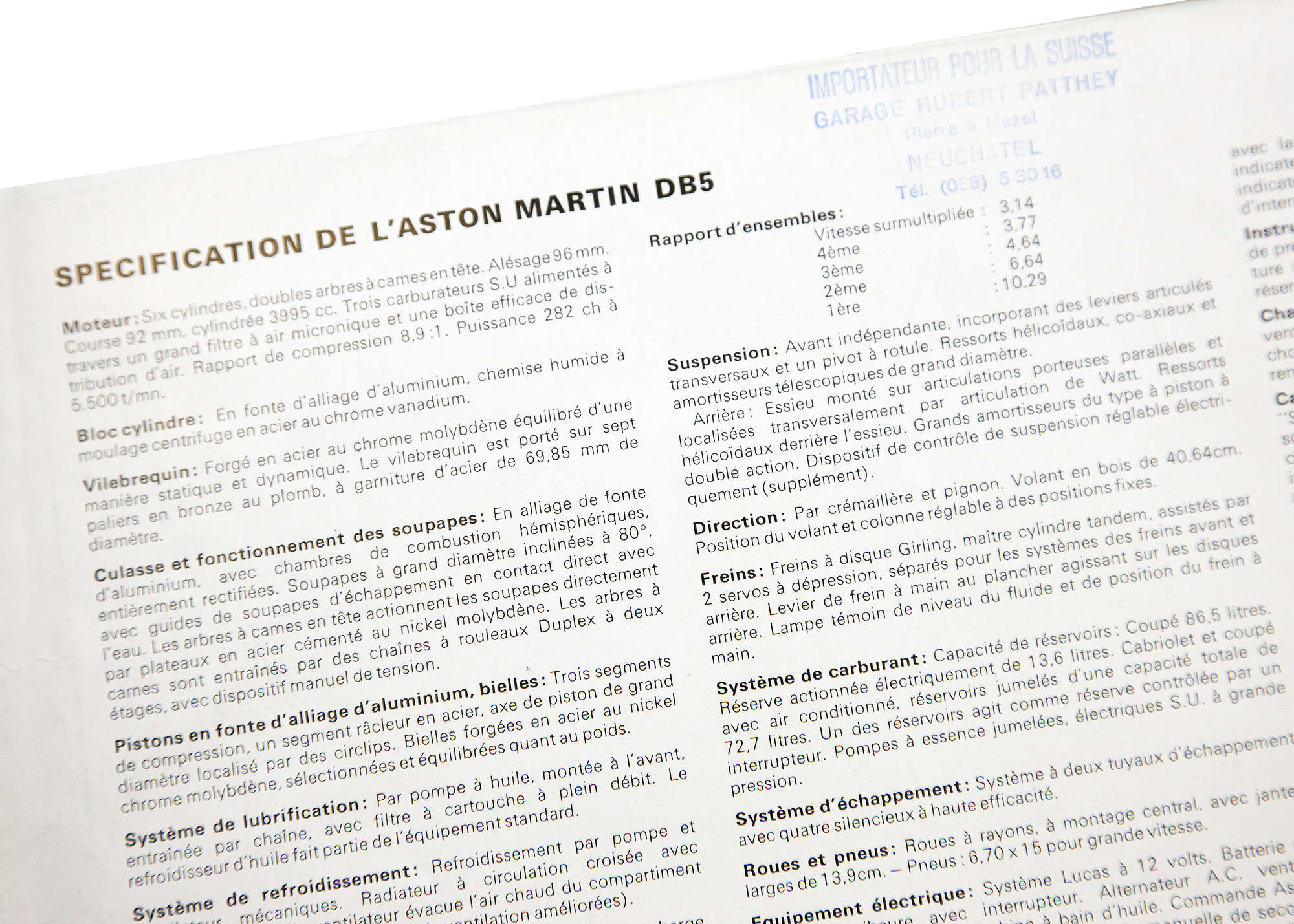 Aston Martin DB5 Parts Manual, Workshop Manual, Sales Brochu-Auction Lot