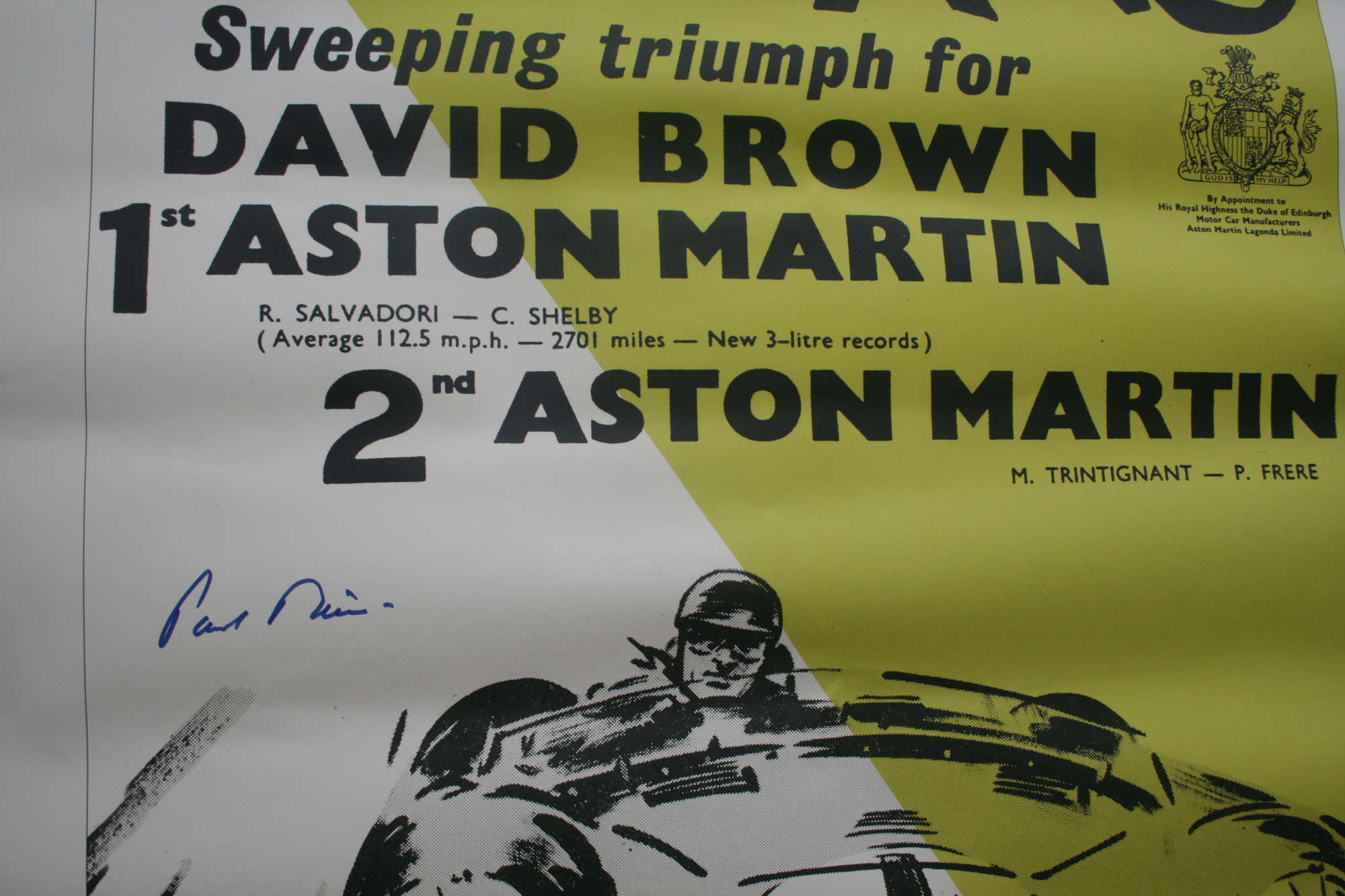 Aston Martin signed victory poster-Sold