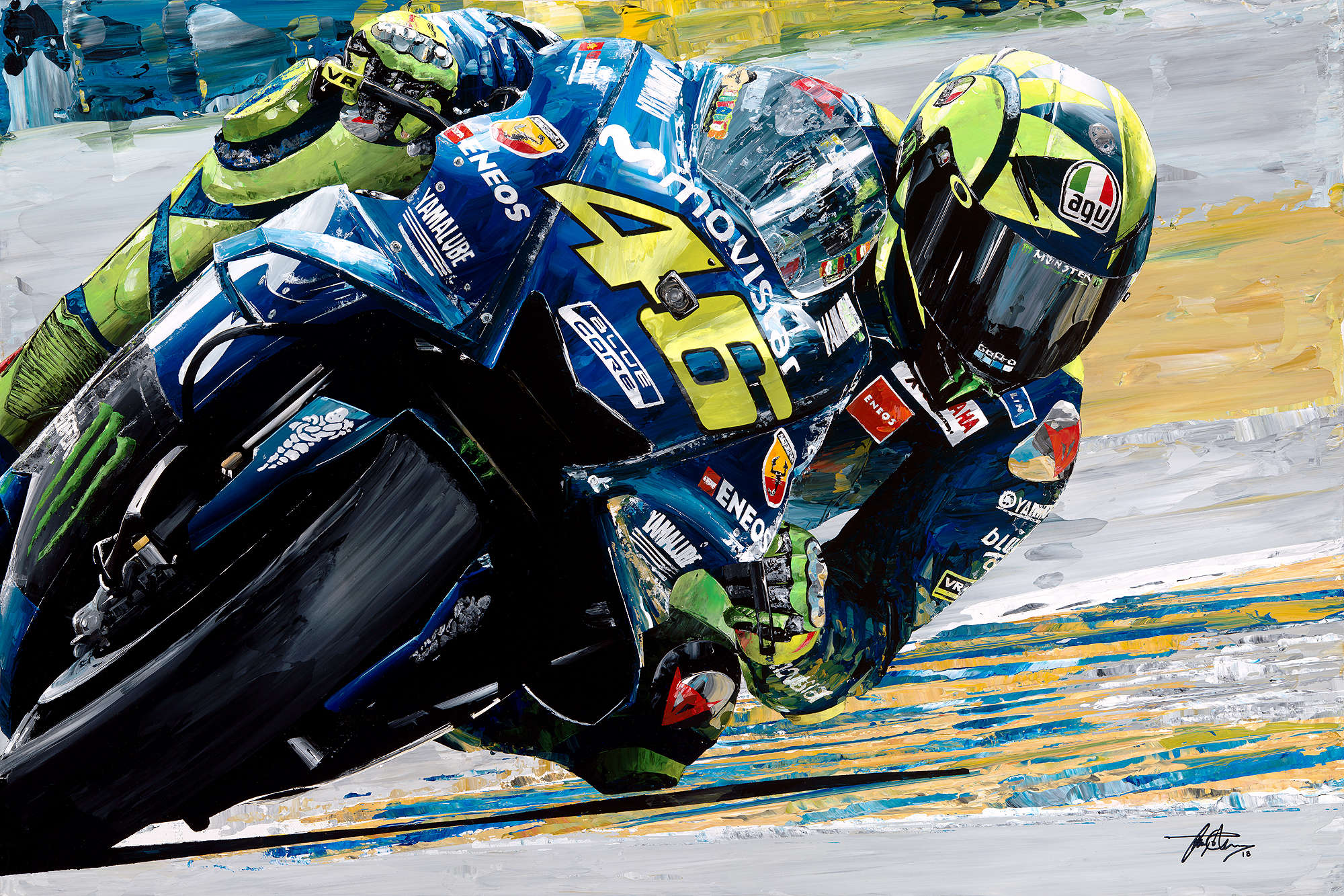  Valentino Rossi. Artist Signed Limited Edition -Sold