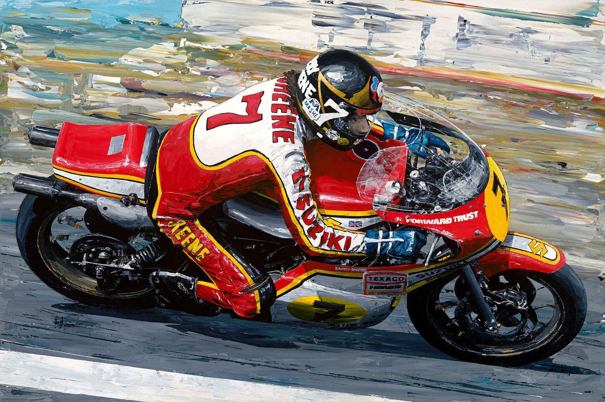  Barry Sheene. Artist Signed Limited Edition-Sold