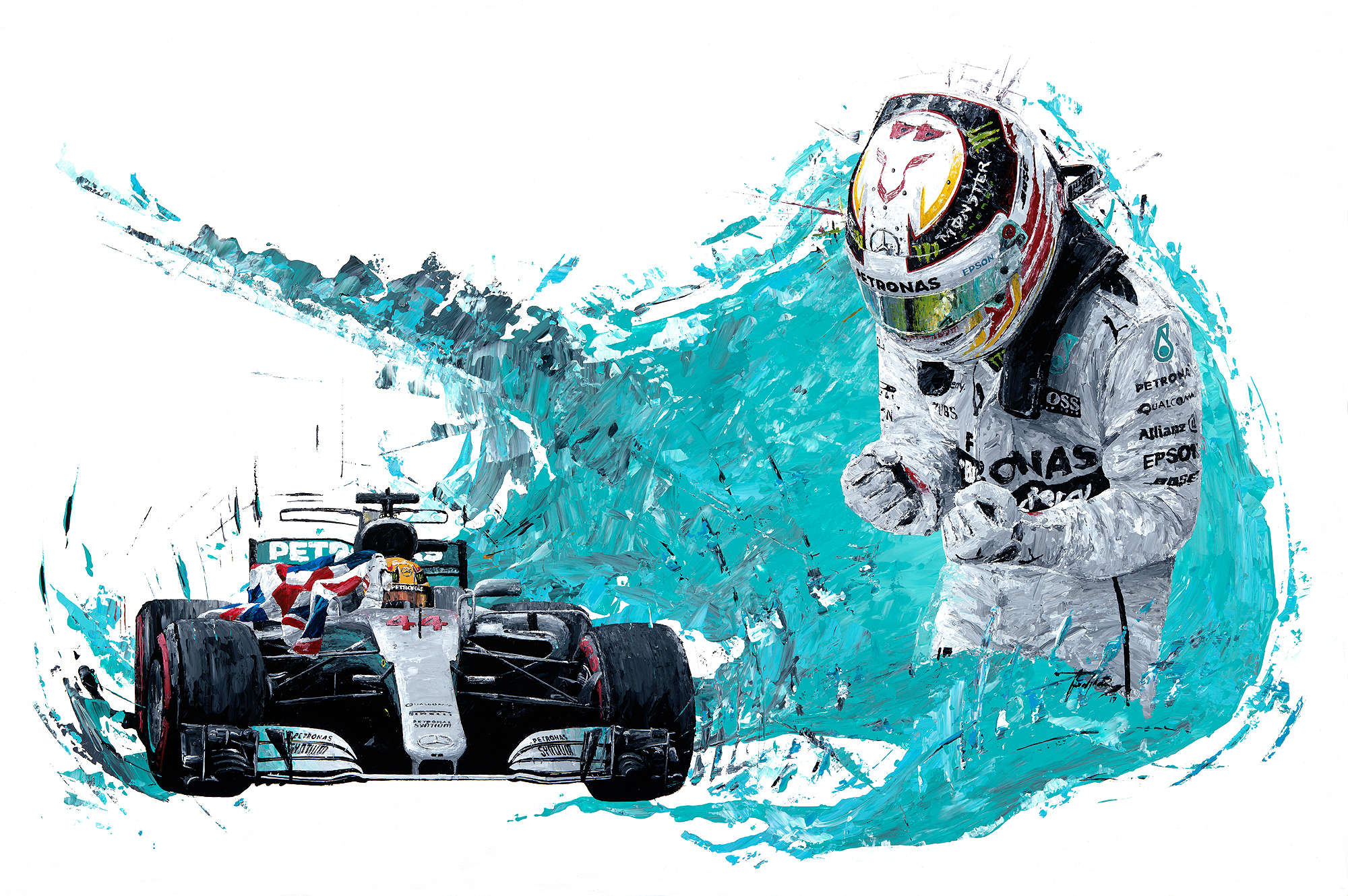  Lewis Hamilton. Artist Signed Limited Edition -Auction Lot
