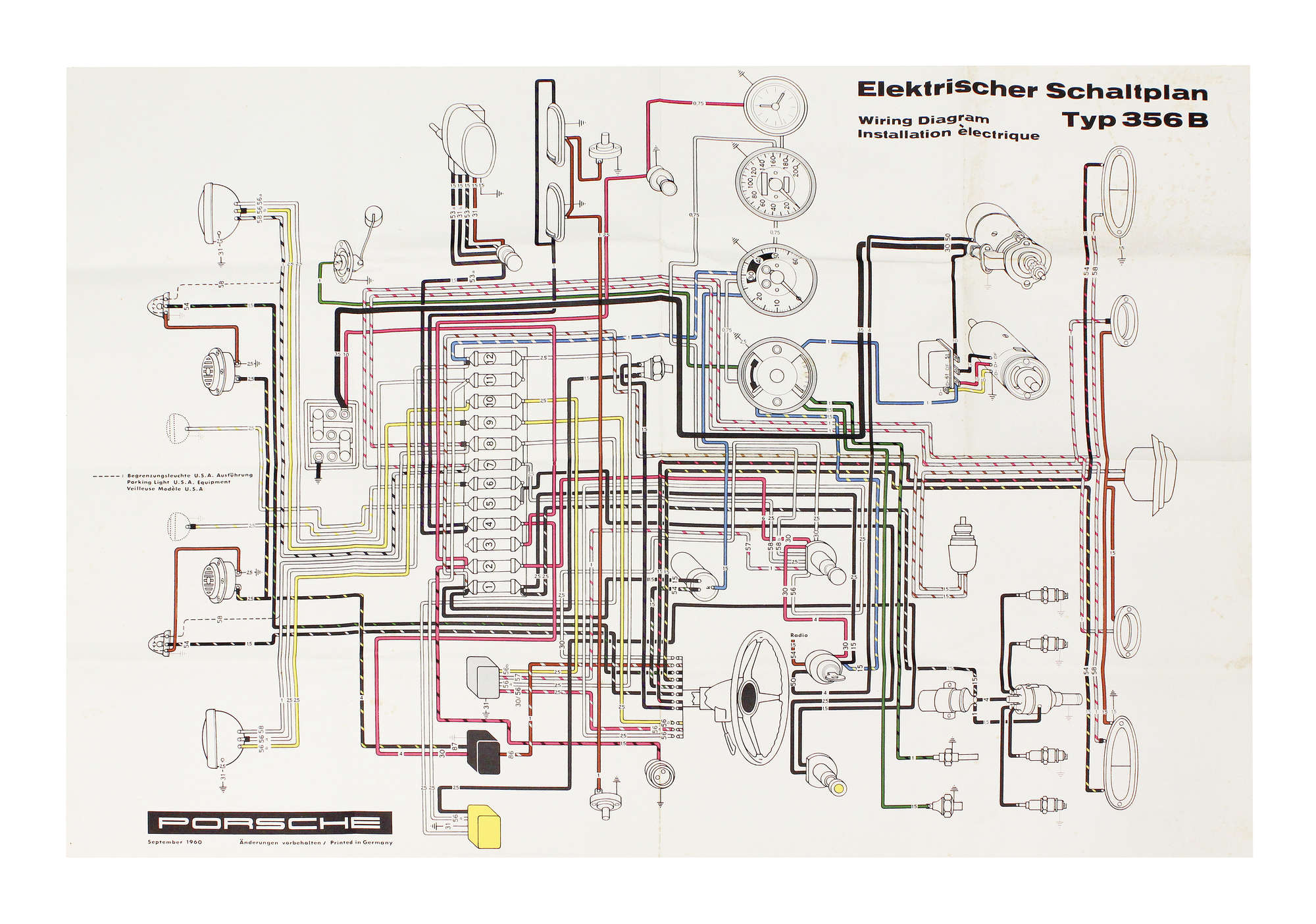 Set of Seven technical training Posters. Supplied by Porsche-Auction Lot